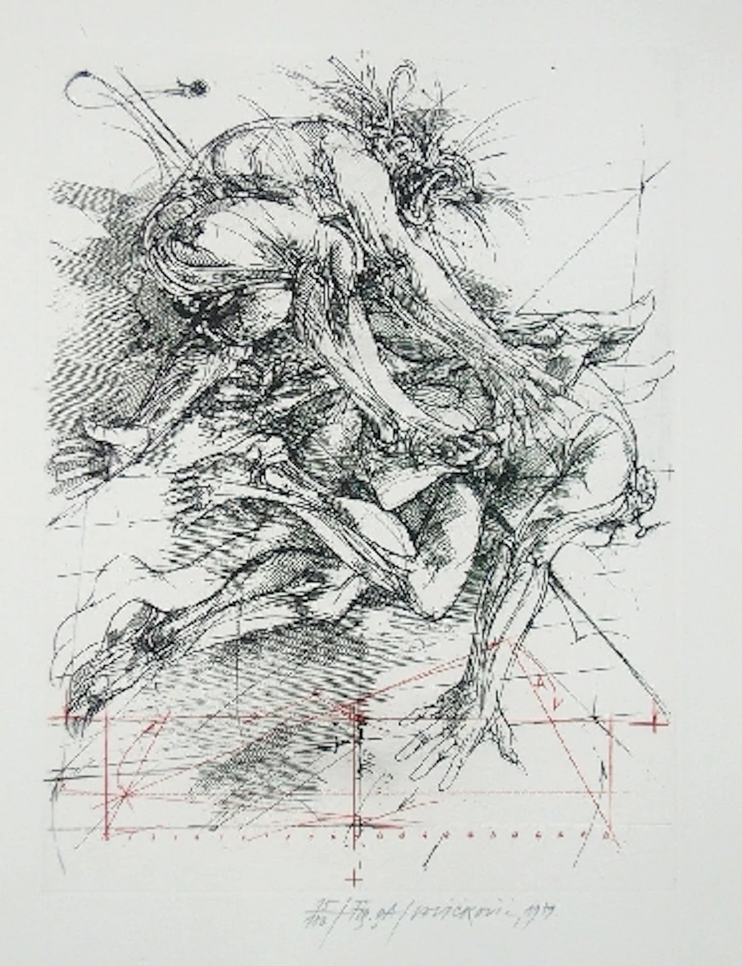 Vladimir VELICKOVIC - Fig. A, 1979 - Gravure signée au crayon
