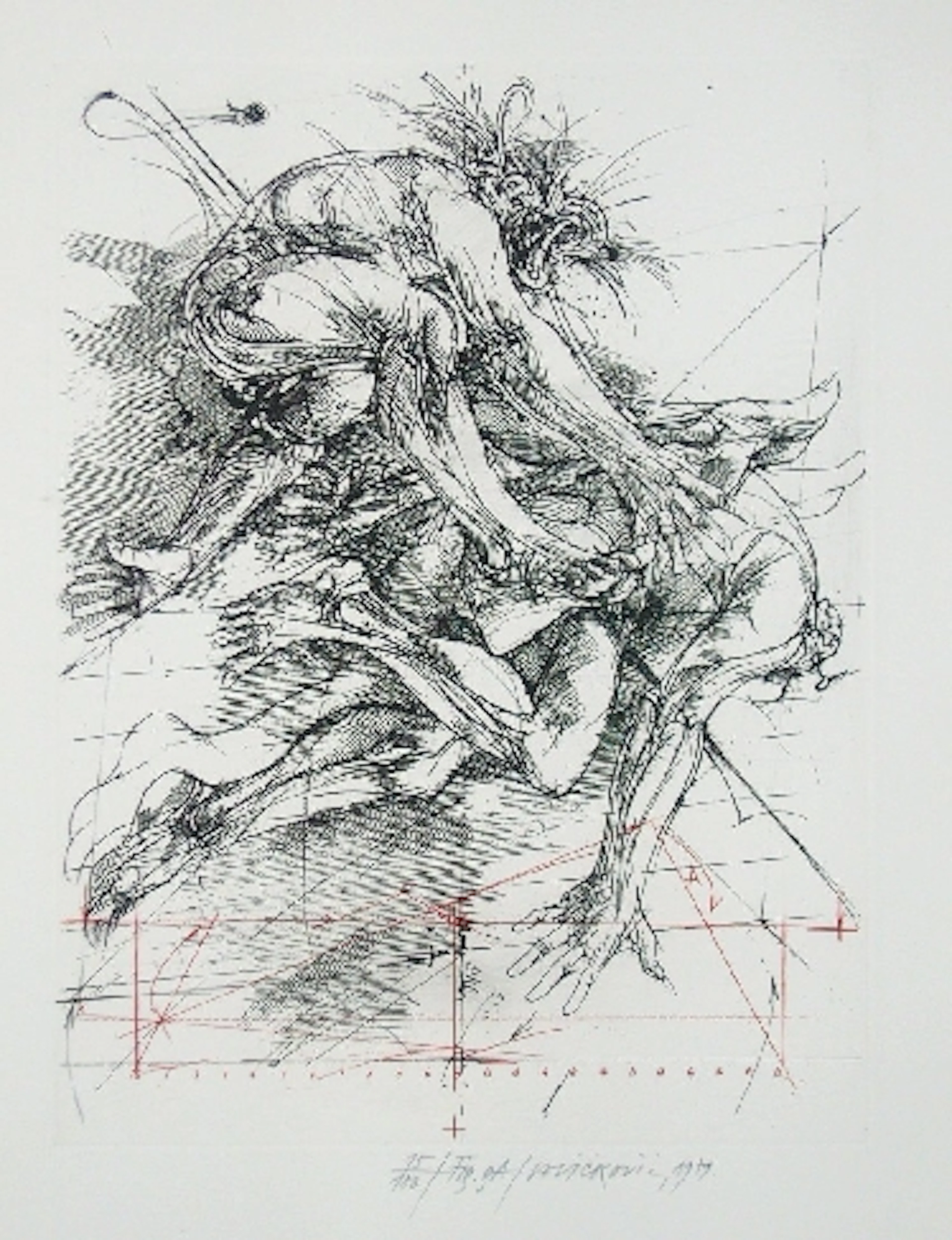 Vladimir VELICKOVIC - Fig. A, 1979 - Gravure signée au crayon