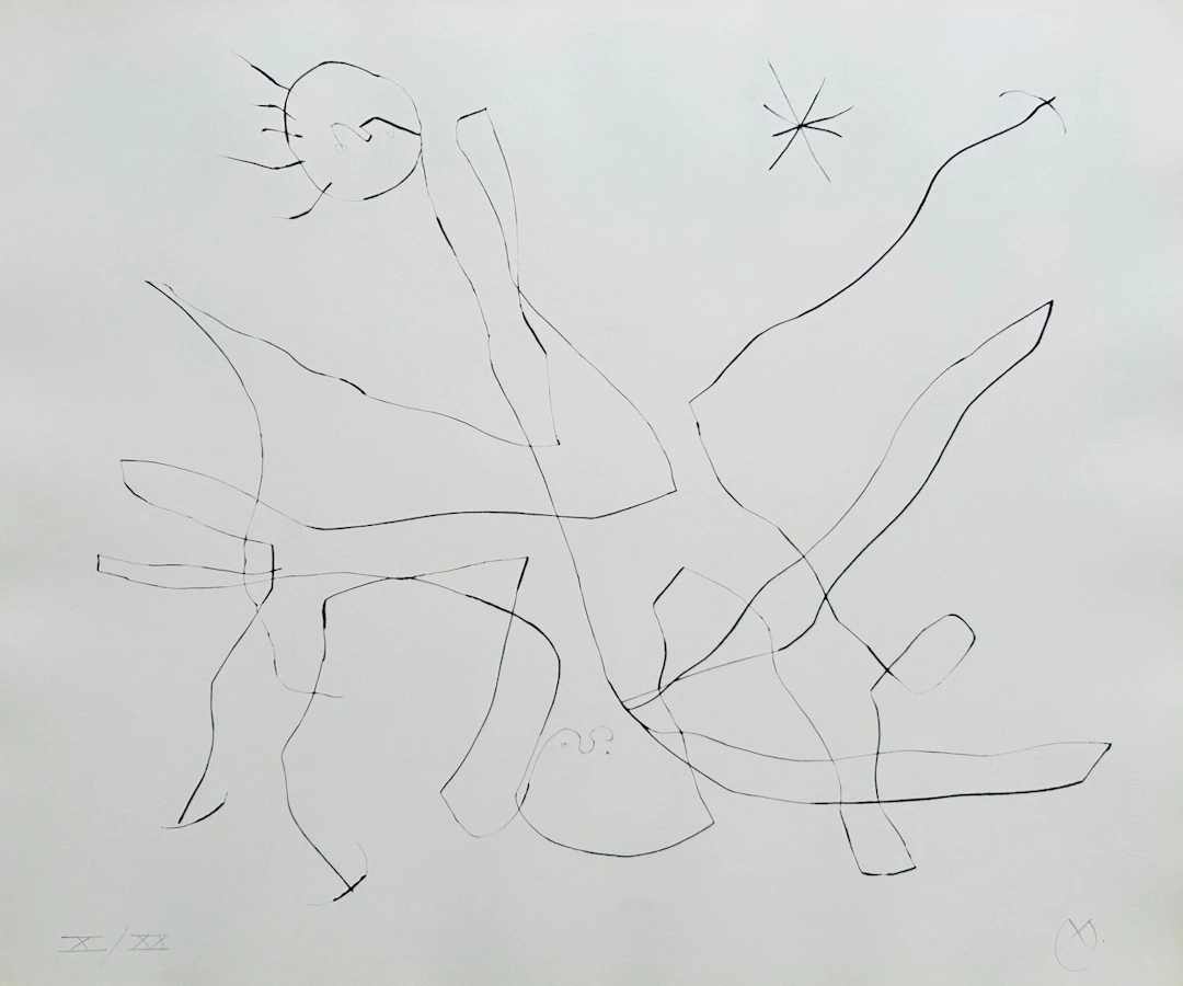 Joan MIRO - Flux de l’aimant, 1964 - Pointe-sèche originale signée au crayon