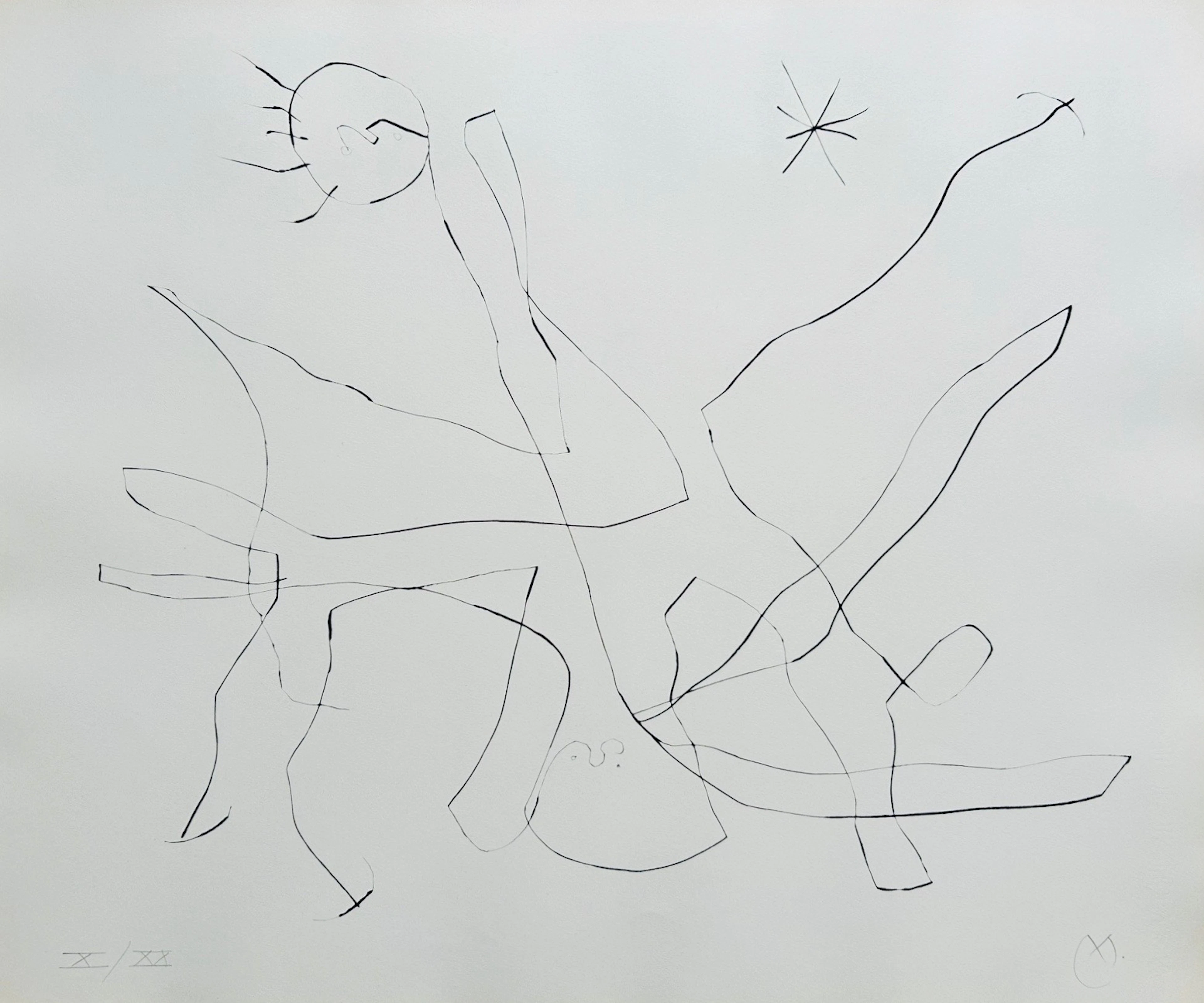 Joan MIRO - Flux de l’aimant, 1964 - Pointe-sèche originale signée au crayon
