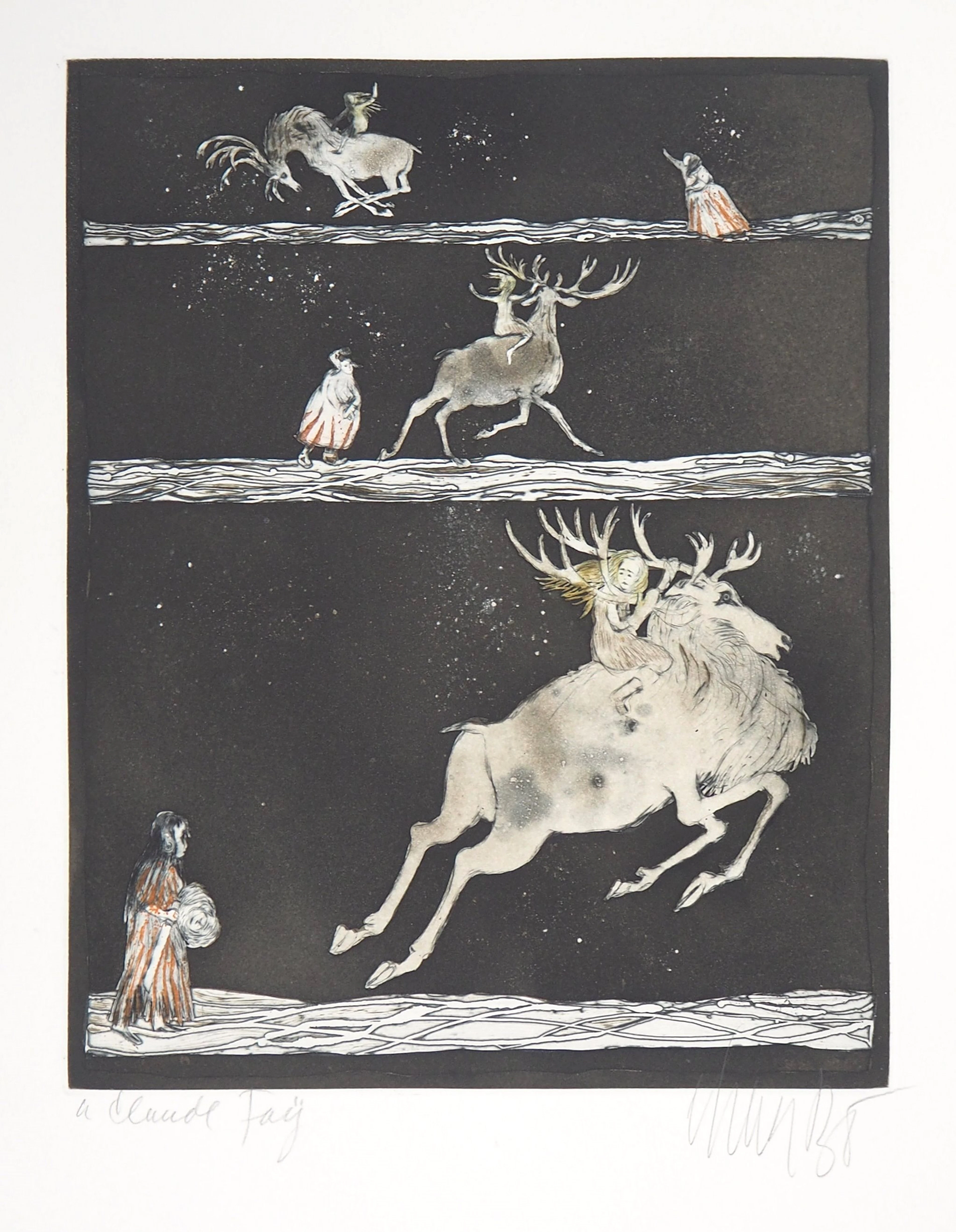 Lars BO : L’Adieu, 1969 - Gravure originale signée au crayon