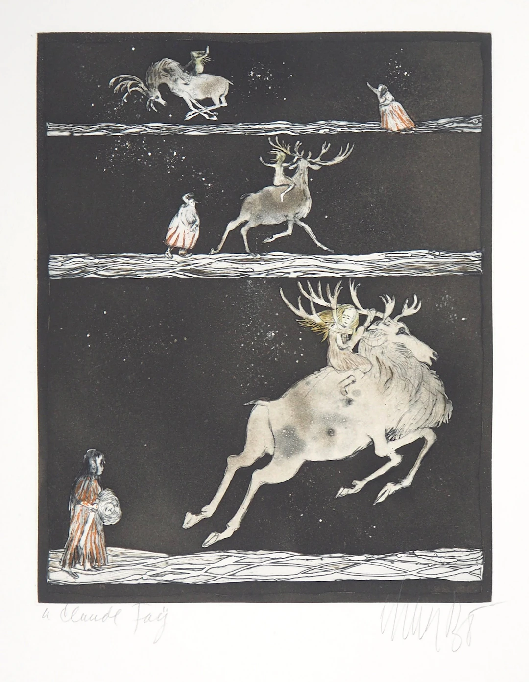 Lars BO : L’Adieu, 1969 - Gravure originale signée au crayon