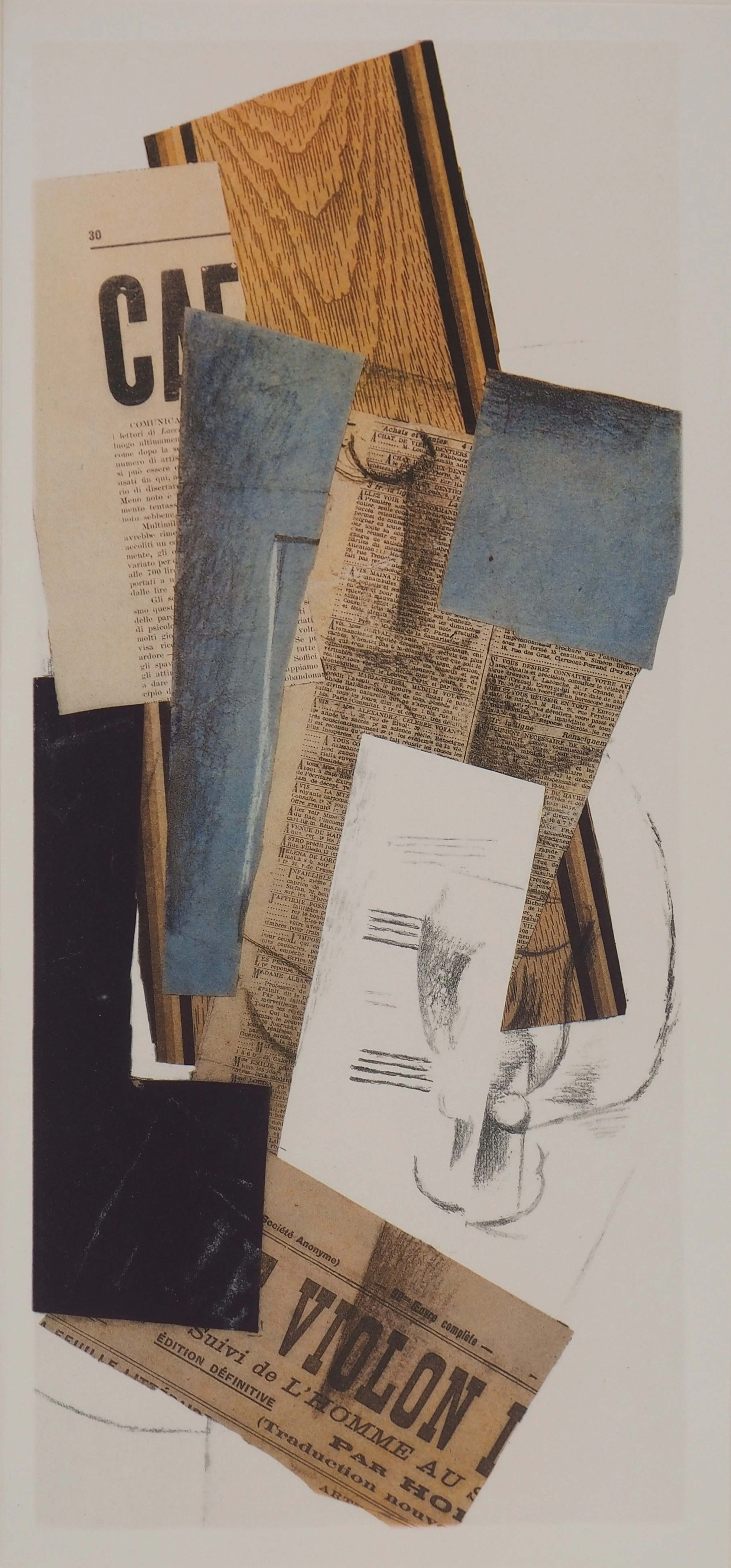 Georges BRAQUE : Collage au violon, Phototypie