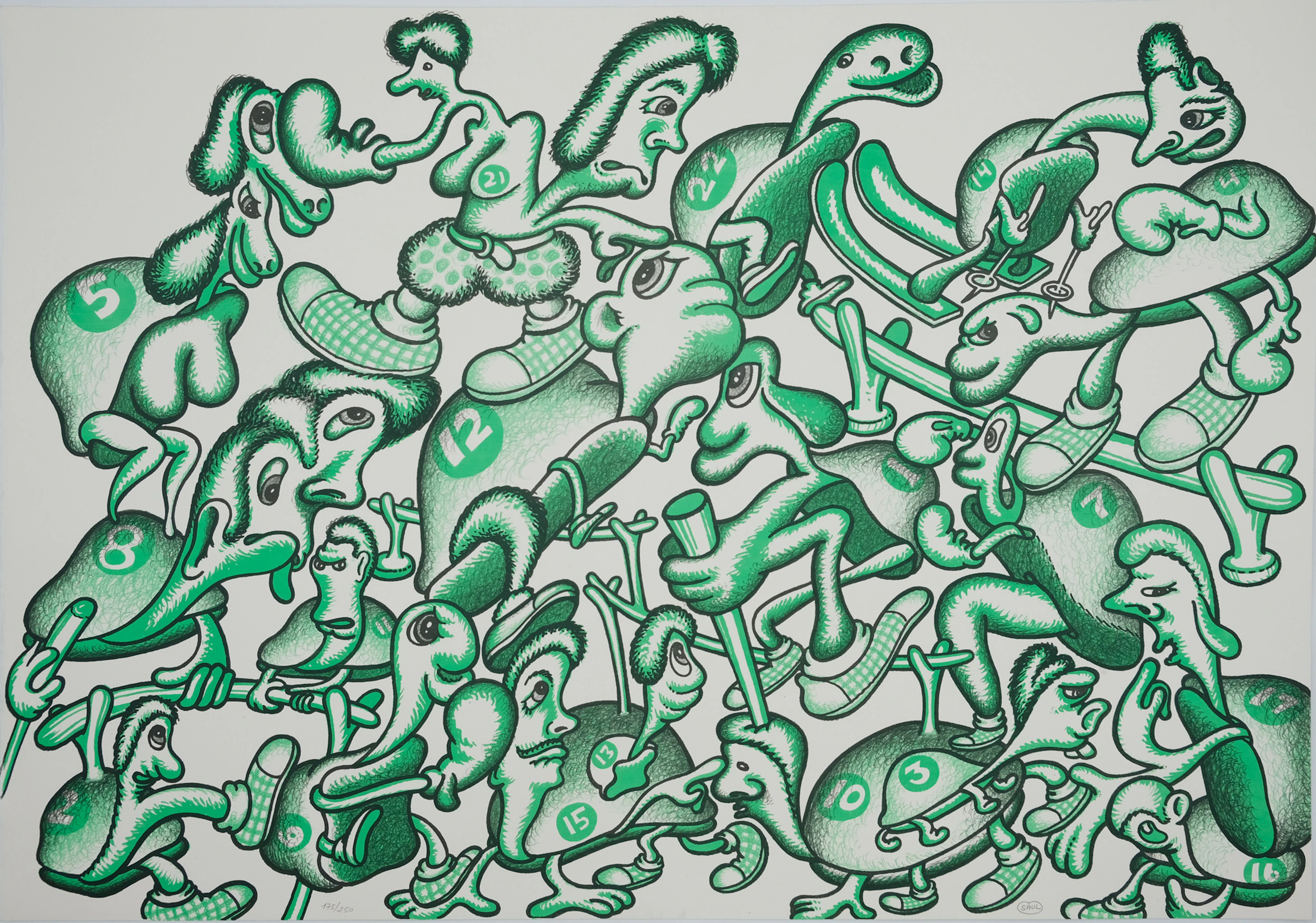 Peter SAUL : Les athlètes des JO - Lithographie originale signée