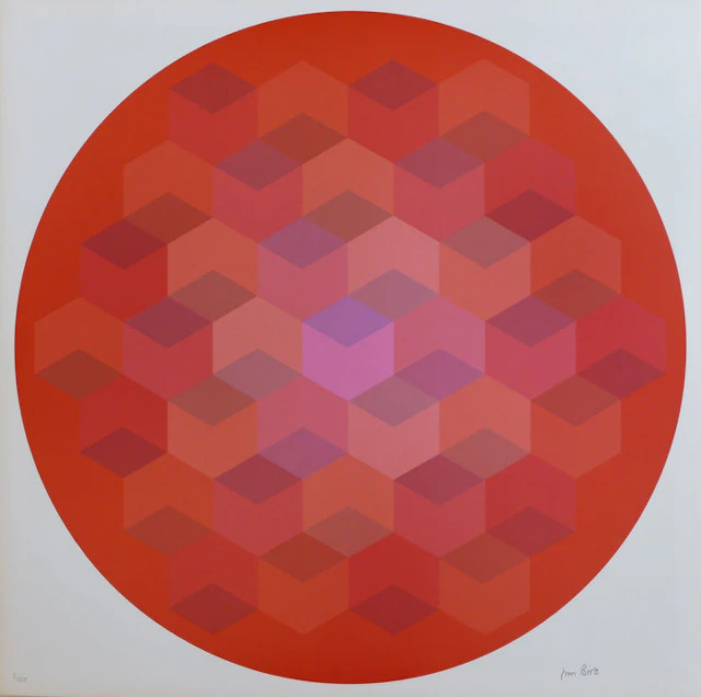 Jim BIRD - Tribute to Vasarely 6, 1972 - Photolithographie signée