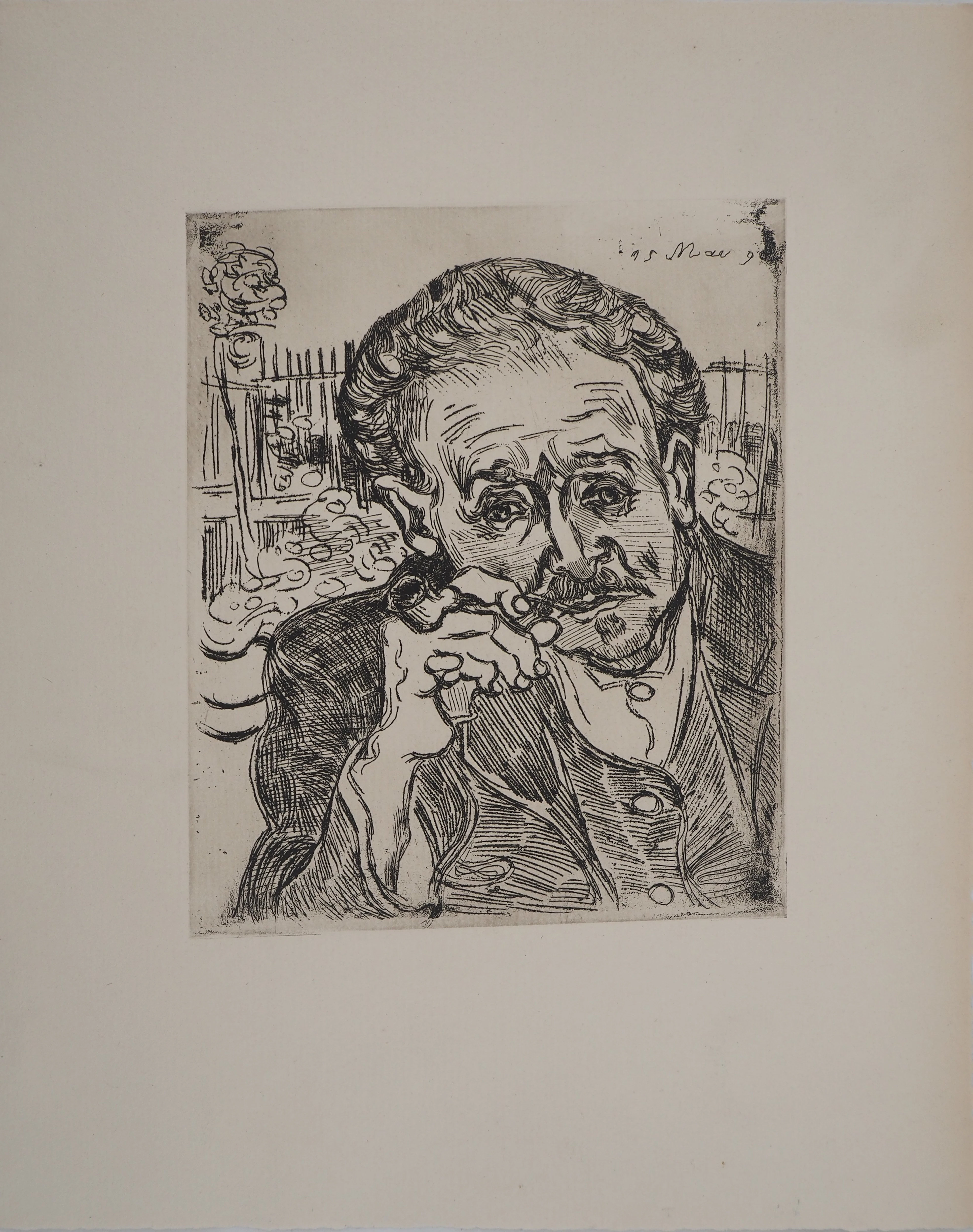 Vincent Van Gogh (d’après) : Portrait du docteur Gachet, Gravure
