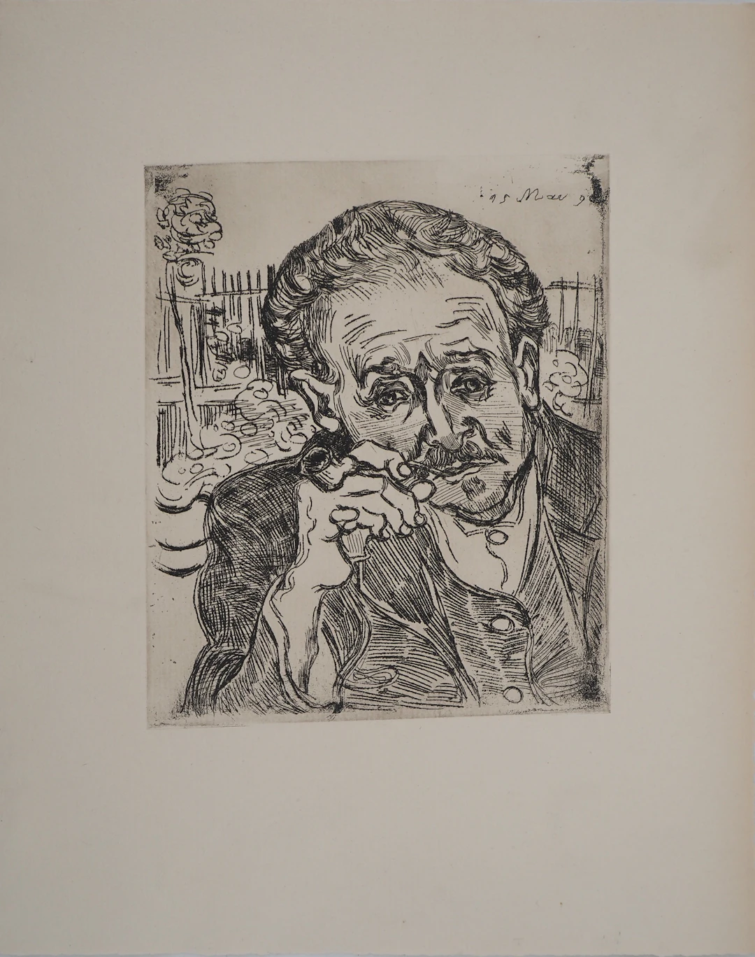 Vincent Van Gogh (d’après) : Portrait du docteur Gachet, Gravure