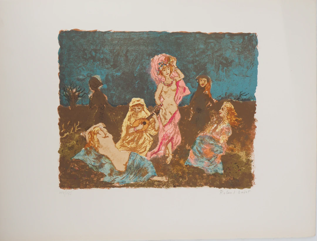 Roland Oudot - Danse de minuit dans le désert - Lithographie originale signée