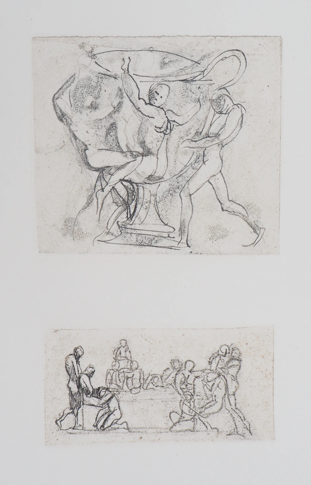 Auguste RODIN (d’après) : Vénus, étude de vase et bas-relief - Gravure