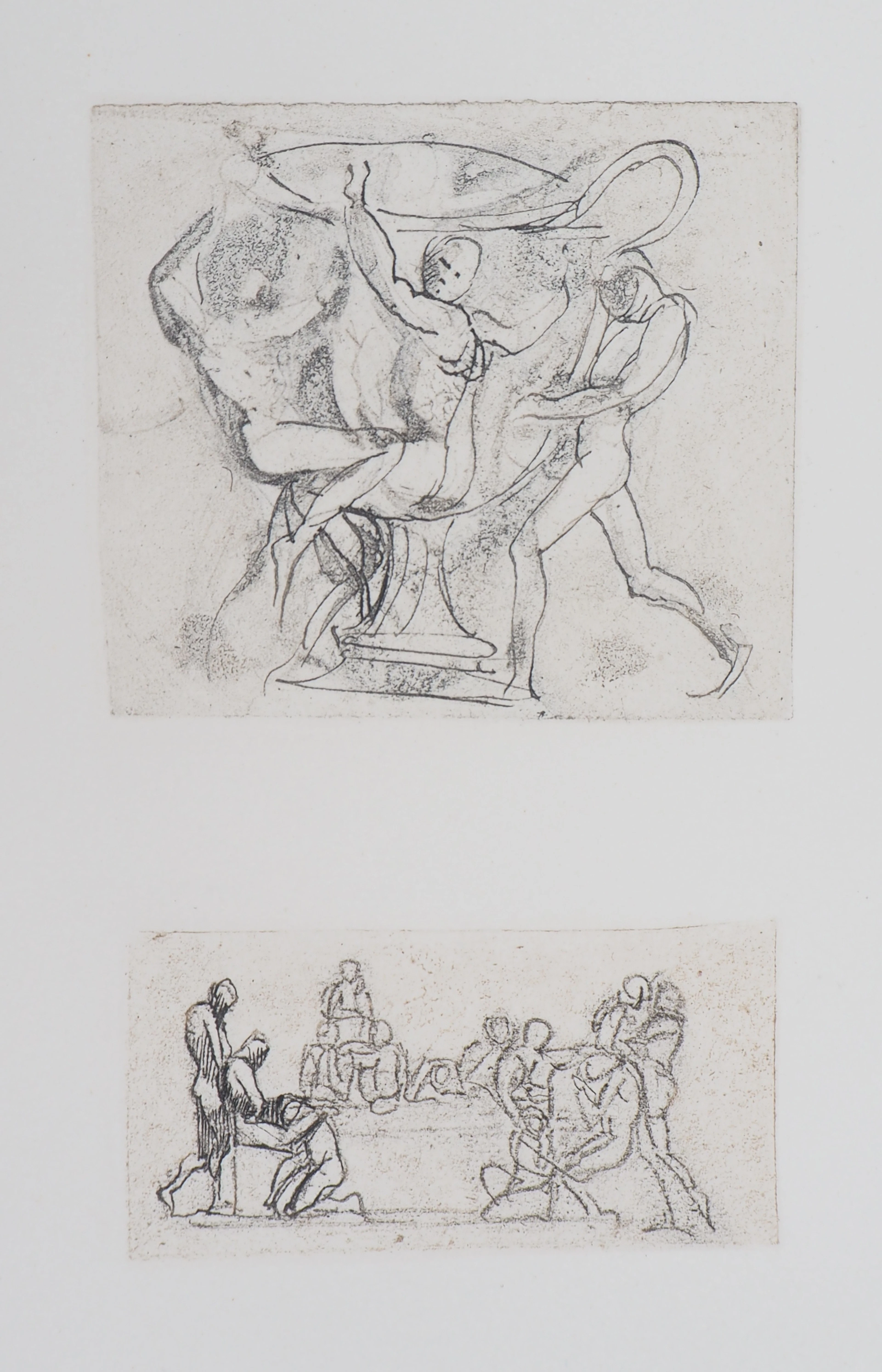 Auguste RODIN (d’après) : Vénus, étude de vase et bas-relief - Gravure