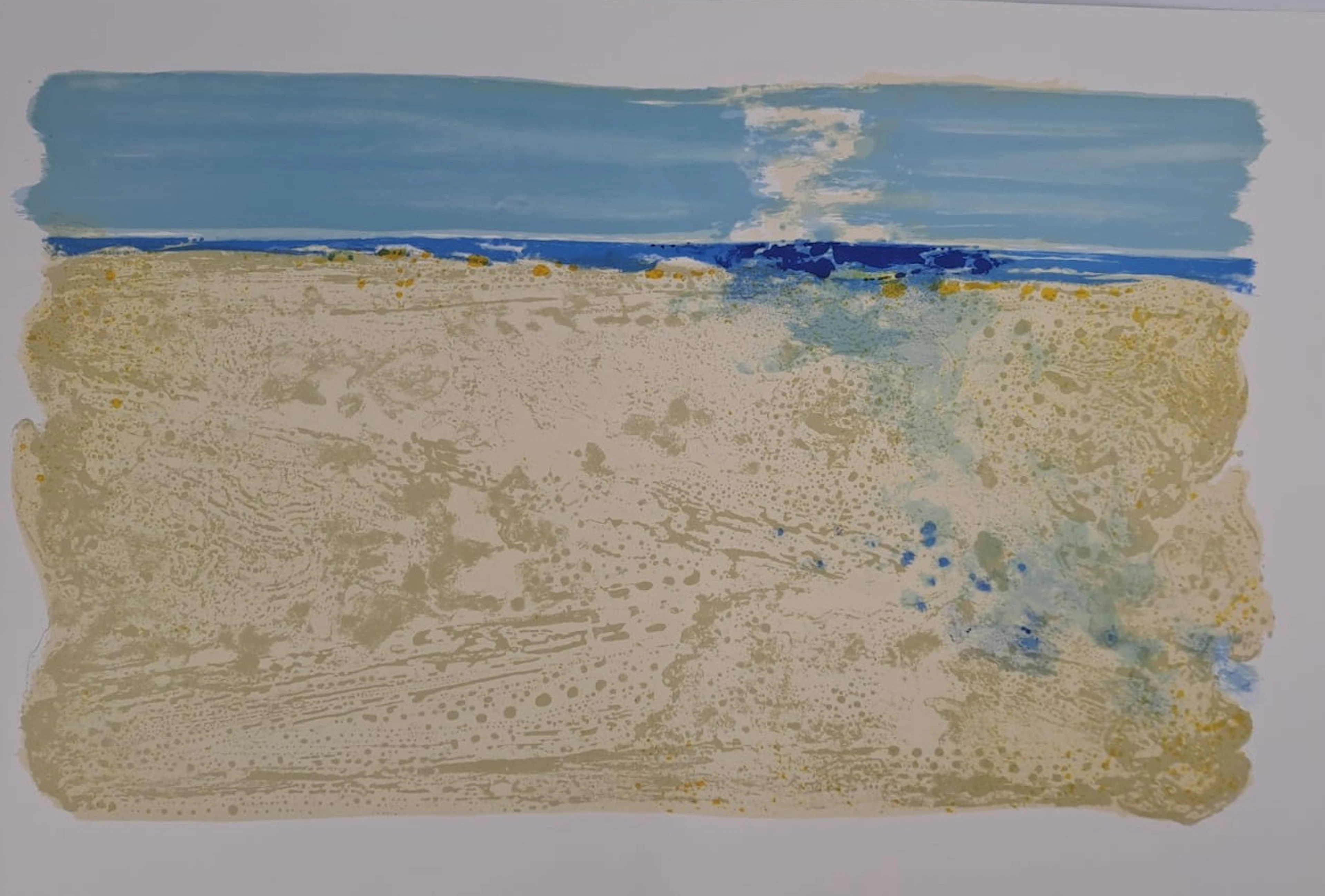 Maurice-Elie Sarthou - La grande plage - Lithographie originale