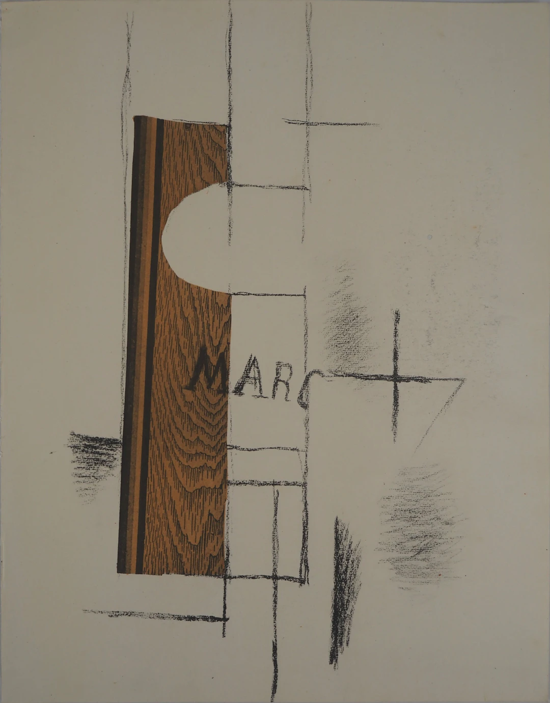 Georges BRAQUE - La bouteille de Marc, 1956 - Pochoir