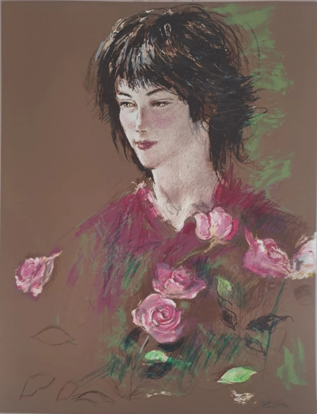 Jacques Pecnard - Jeune fille assoupie à la blouse rose, 1991 - Lithographie