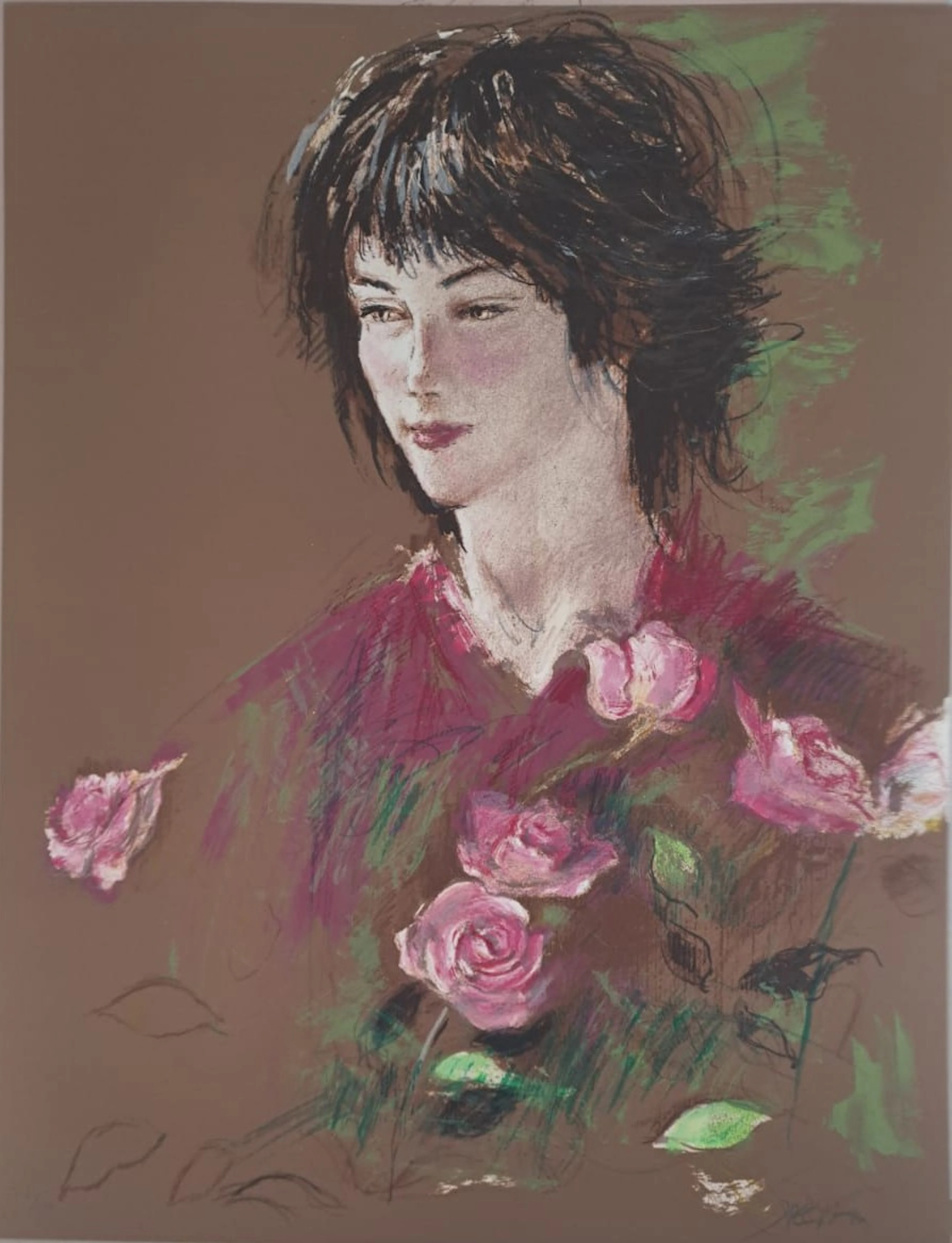 Jacques Pecnard - Jeune fille assoupie à la blouse rose, 1991 - Lithographie