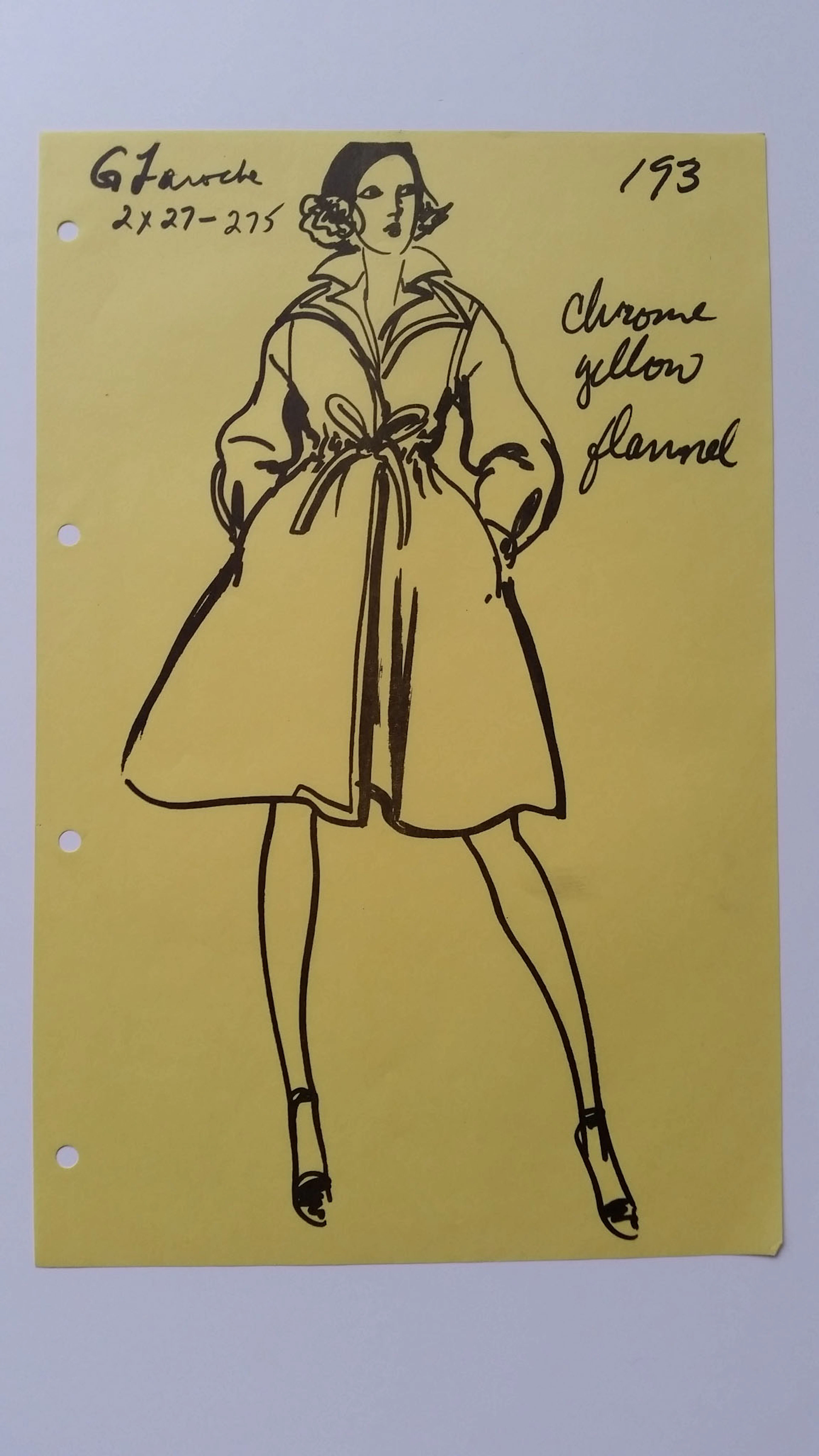 Guy Laroche - Croquis veste - Chrome yellow flannel