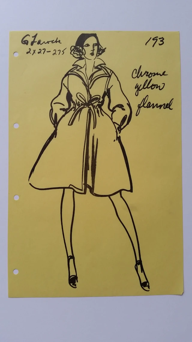 Guy Laroche - Croquis veste - Chrome yellow flannel