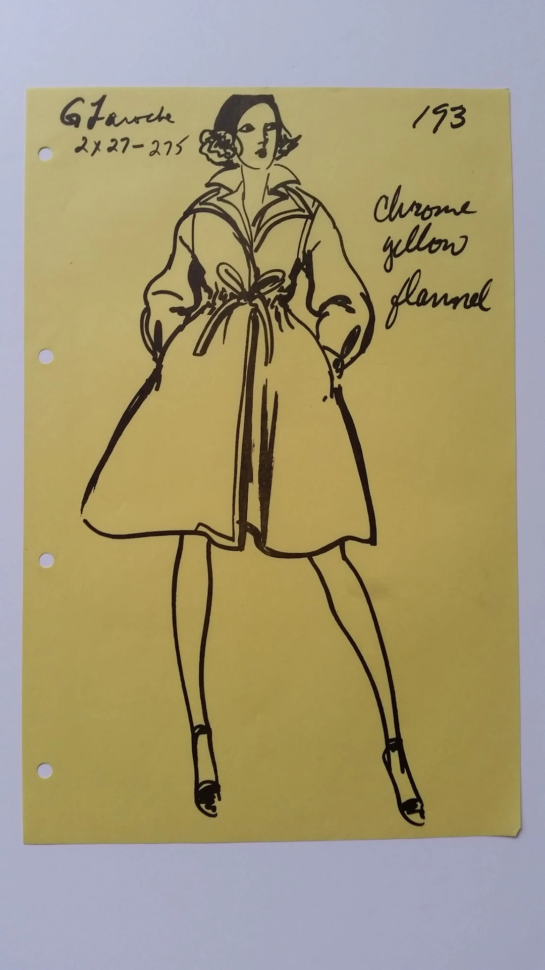 Guy Laroche - Croquis veste - Chrome yellow flannel