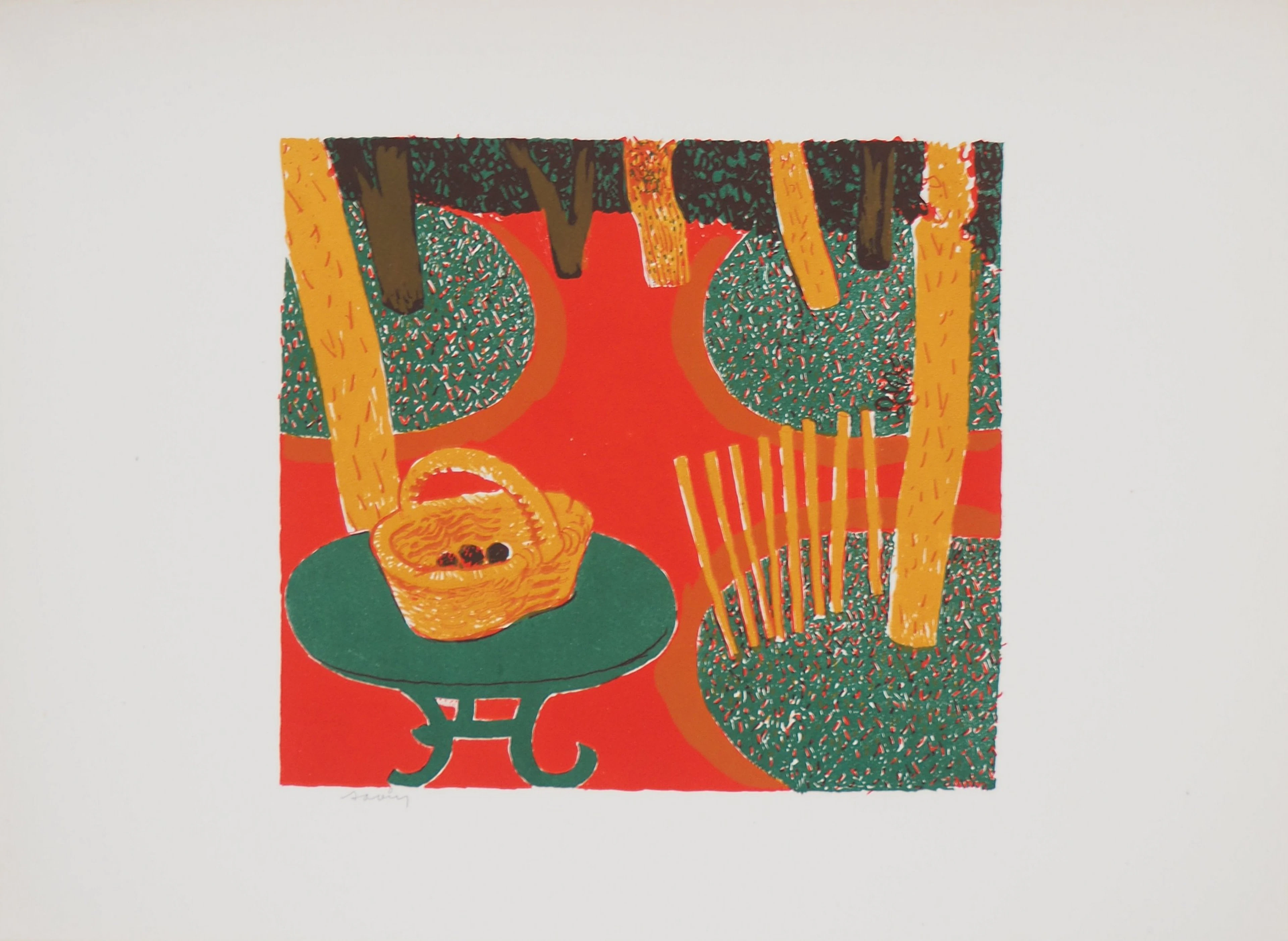 Maurice SAVIN - Le jardin fauve, 1949 - Lithographie originale signée