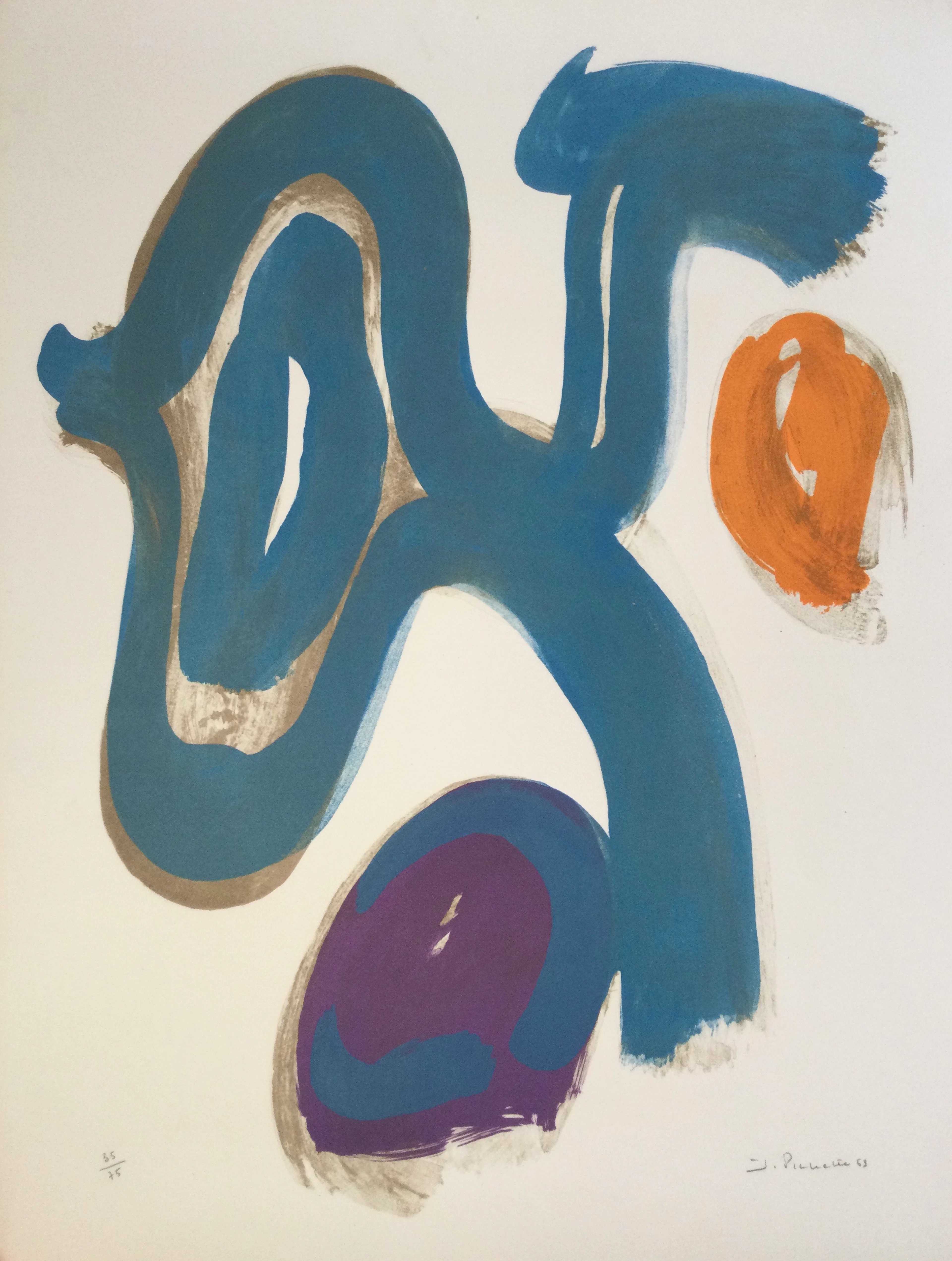 James PICHETTE - Composition, 1969 - Lithographie originale signée