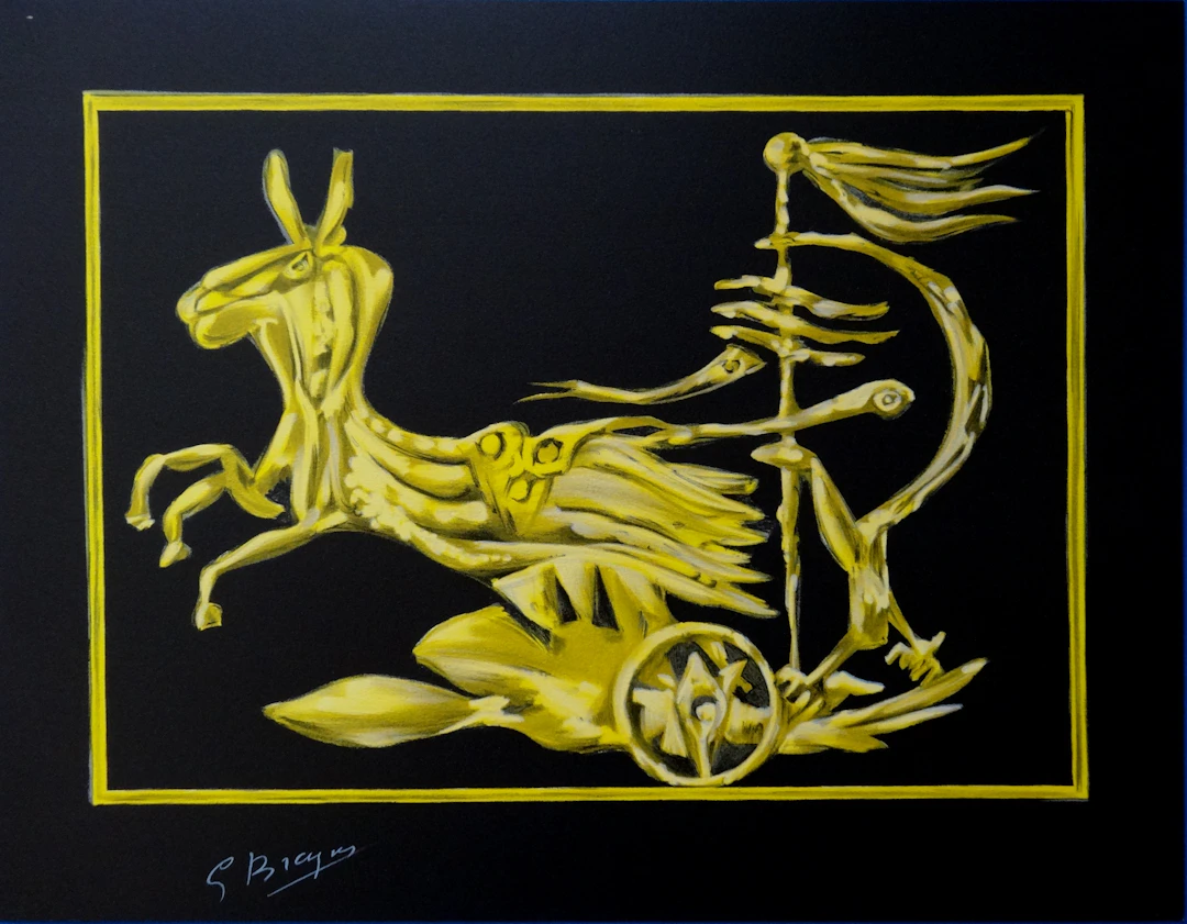 Georges BRAQUE : Le char solaire - Lithographie signée