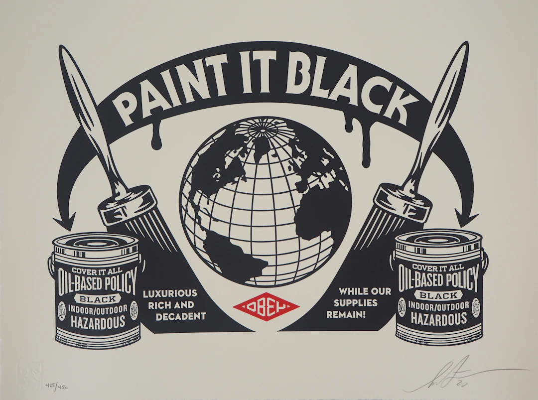 Shepard FAIREY (OBEY) : Paint it Black - Letterpress originale signée