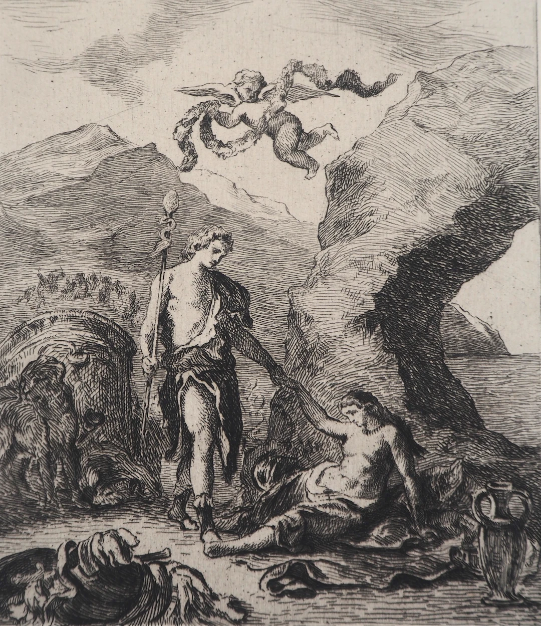 Eugène DELACROIX (d’après) - Allégorie du printemps, 1873 - Gravure signée