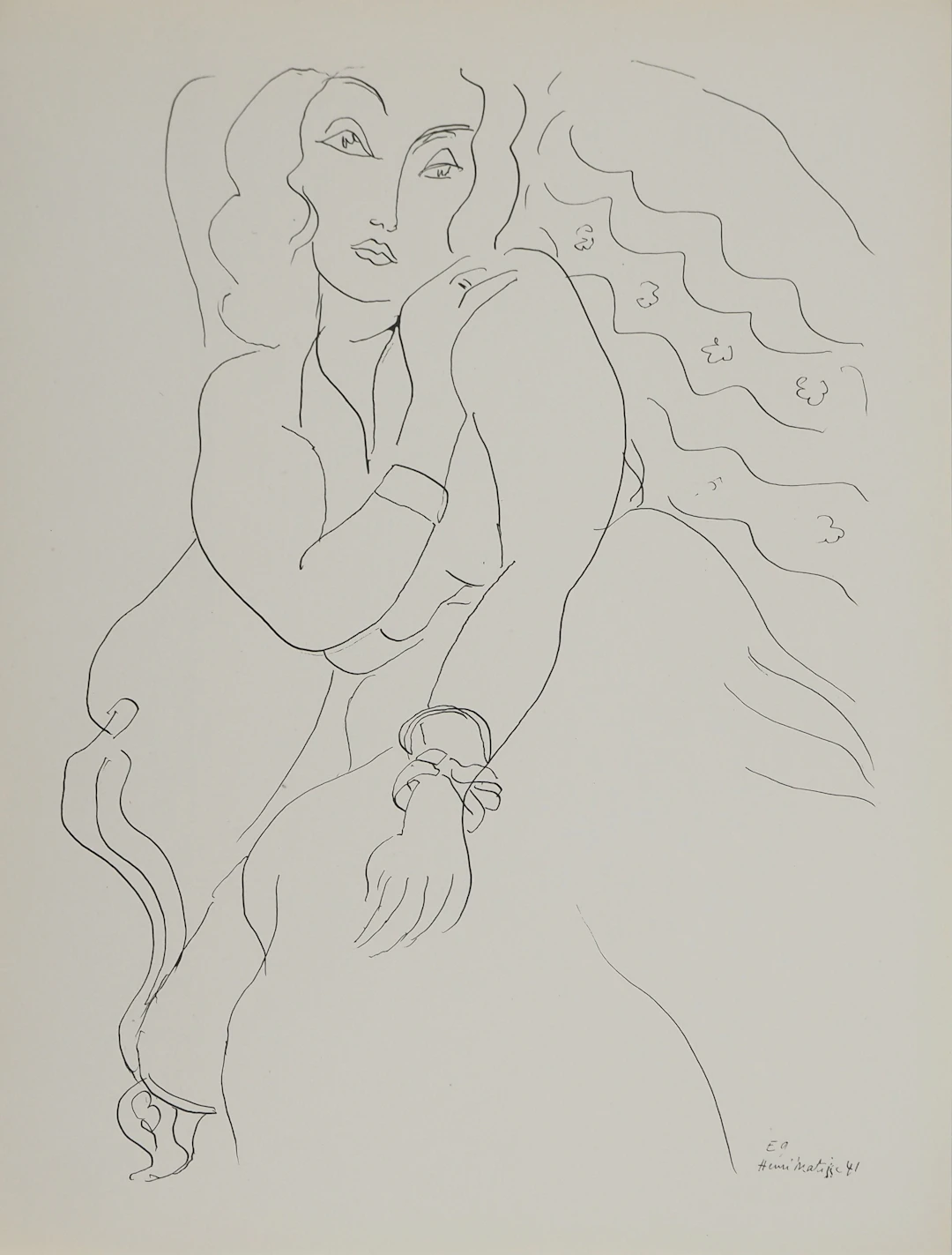 Henri MATISSE : Jeune femme pudique, Lithographie signée