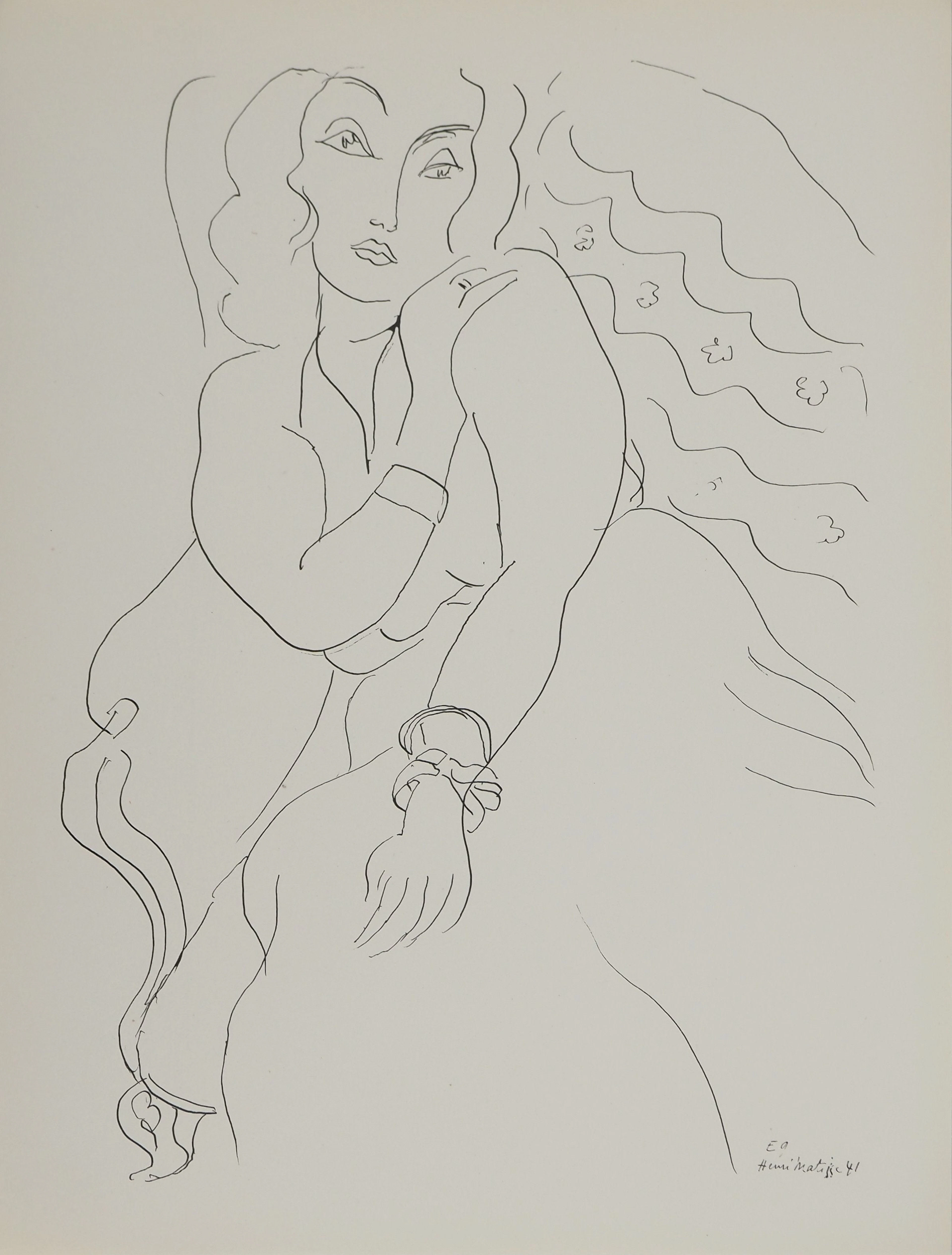 Henri MATISSE : Jeune femme pudique, Lithographie signée