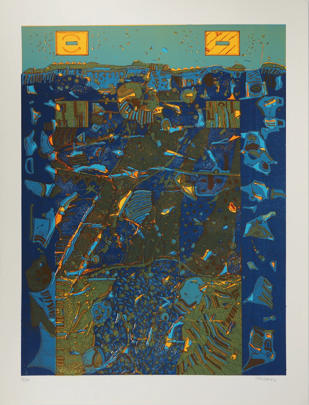 Jean-Pierre VIELFAURE : Plongée sous-marine, Lithographie originale signée