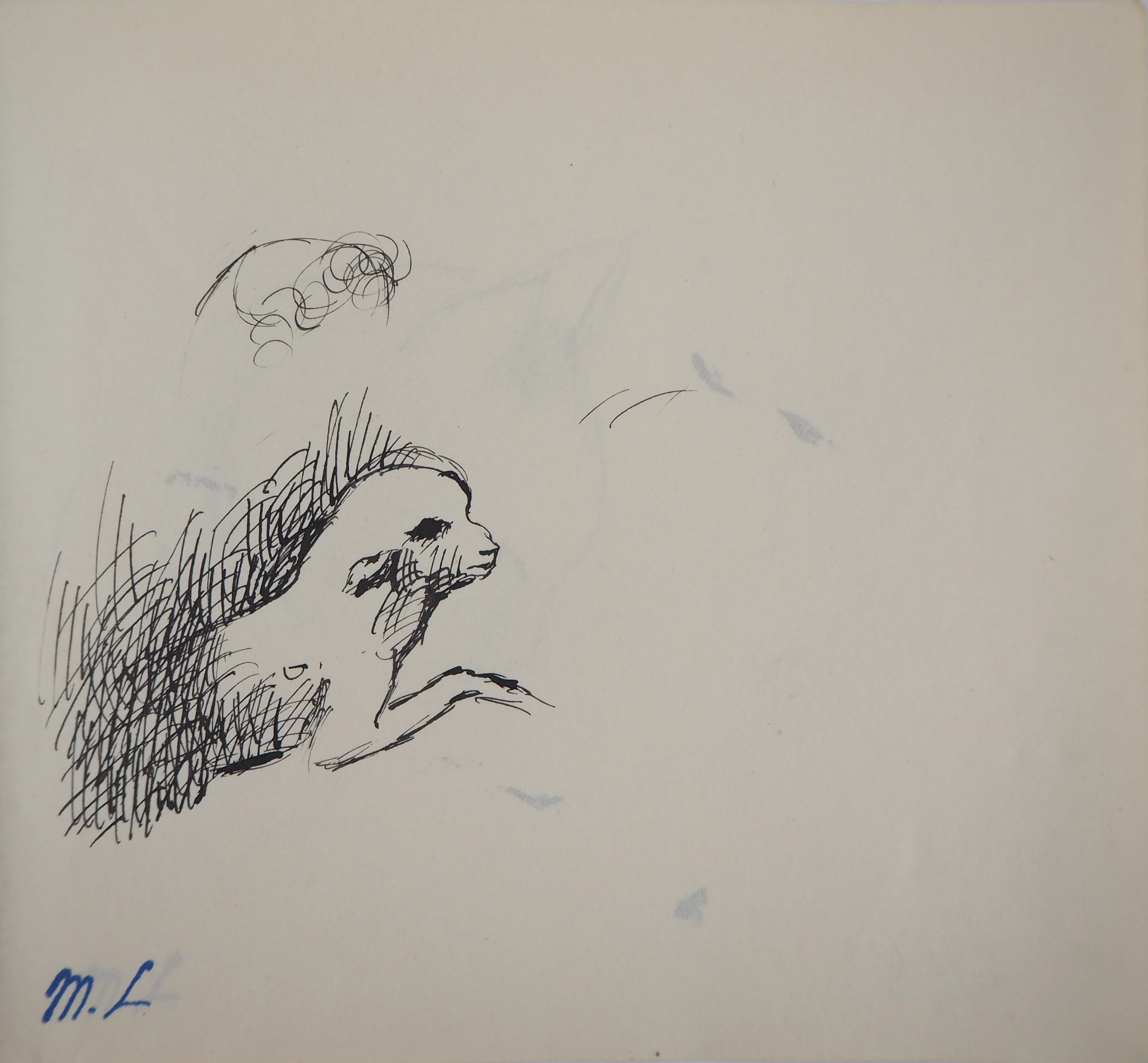 Marie LAURENCIN : Agneau, Dessin original signé