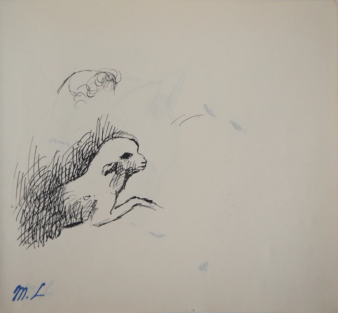 Marie LAURENCIN : Agneau, Dessin original signé