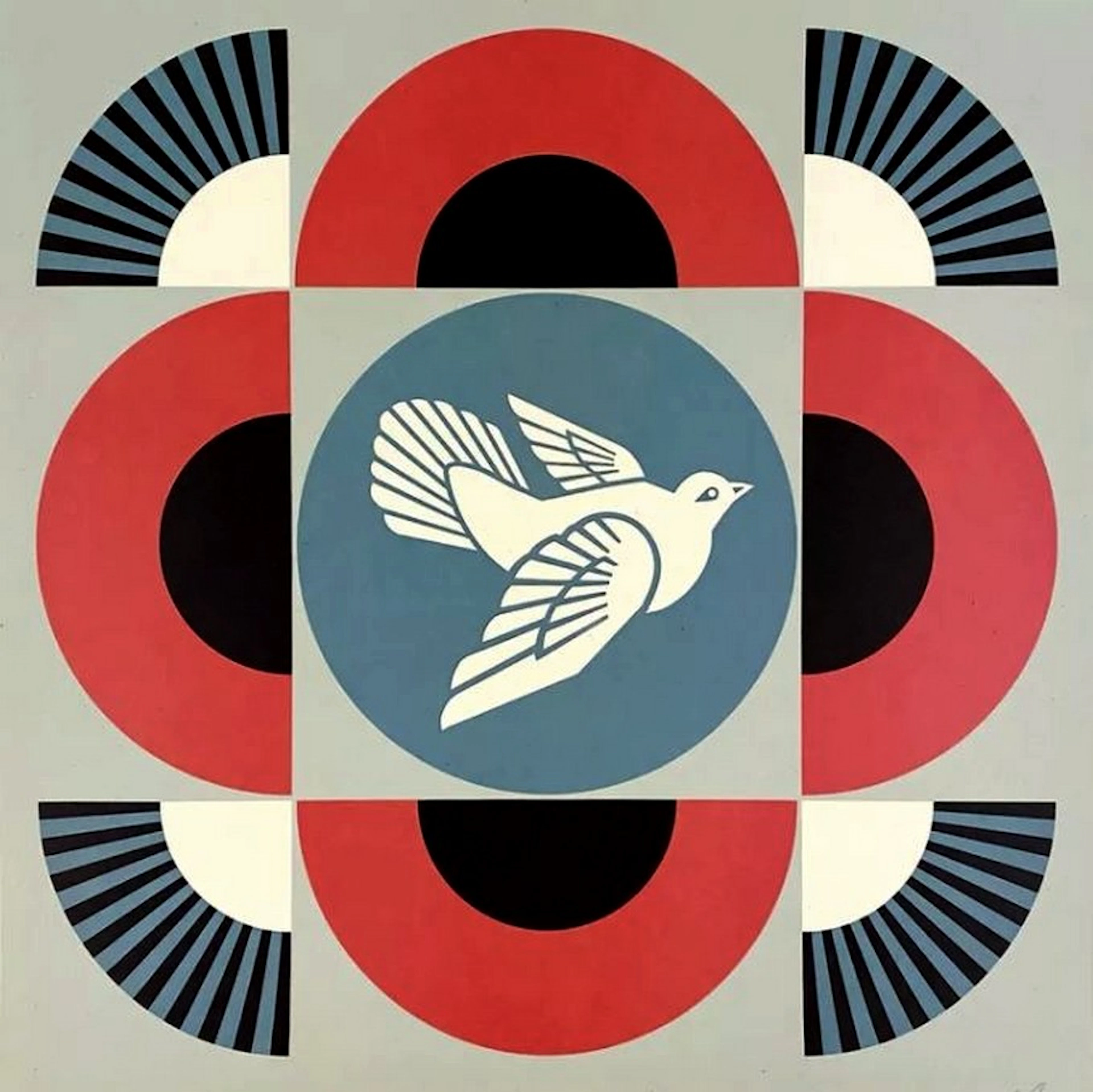 Shepard FAIREY (Obey) - Geometric Dove (Red), 2021 - Impression offset