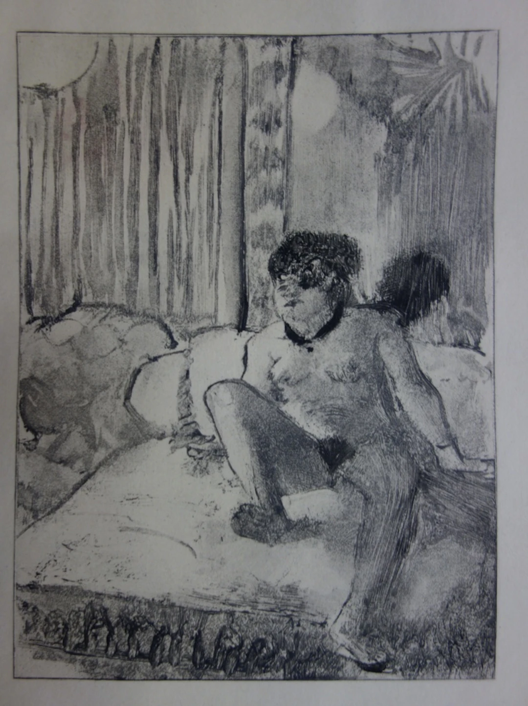 Edgar DEGAS : Fille se reposant nu - Gravure originale, 1935