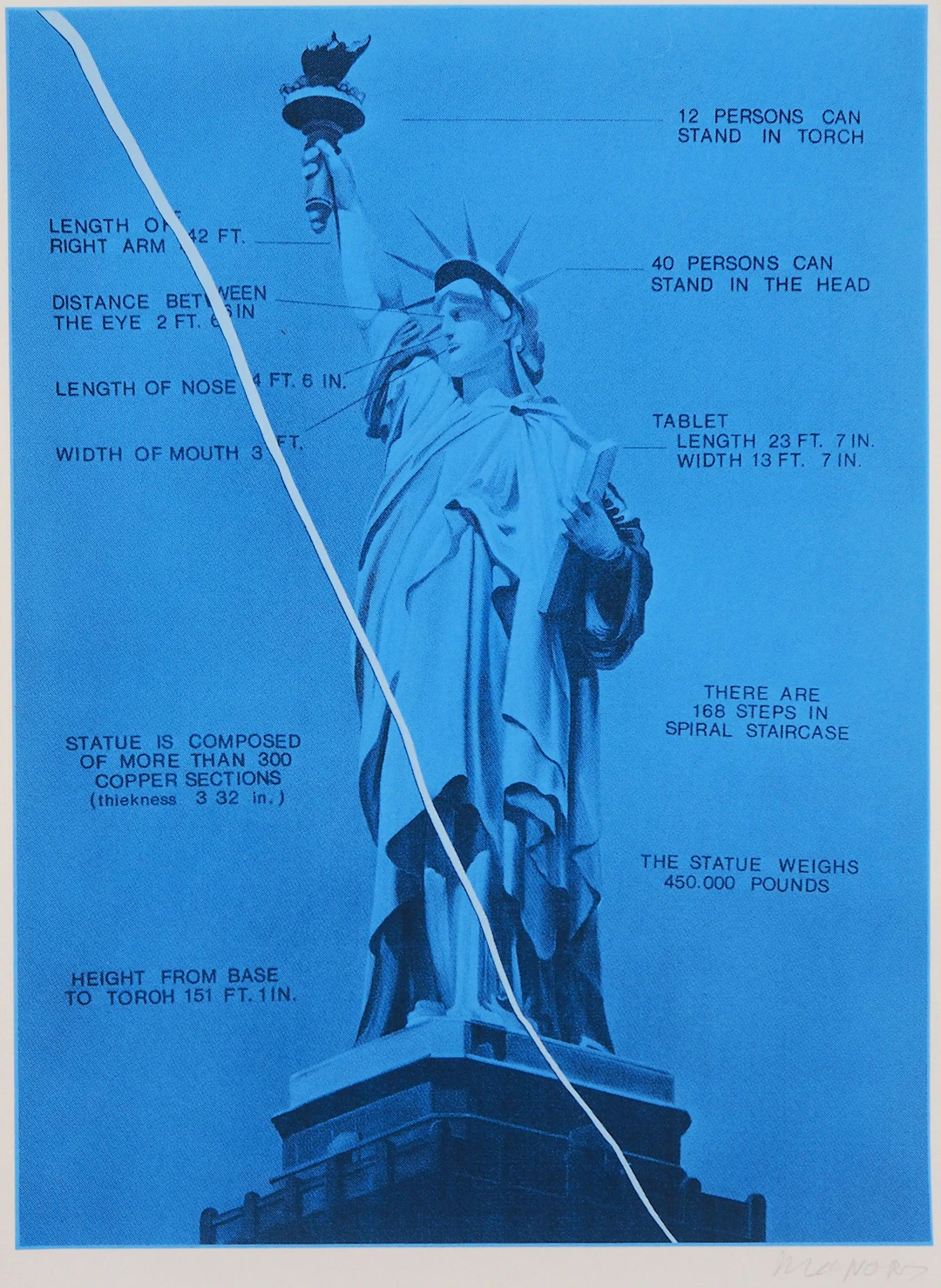 Jacques MONORY : Statue de la Liberté, Sérigraphie originale signée