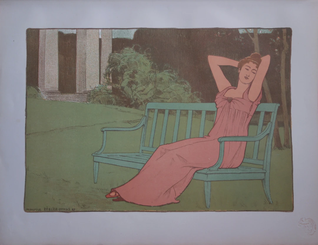 Maurice REALIER-DUMAS - Corinne, 1897/1898 - Lithographie originale signée