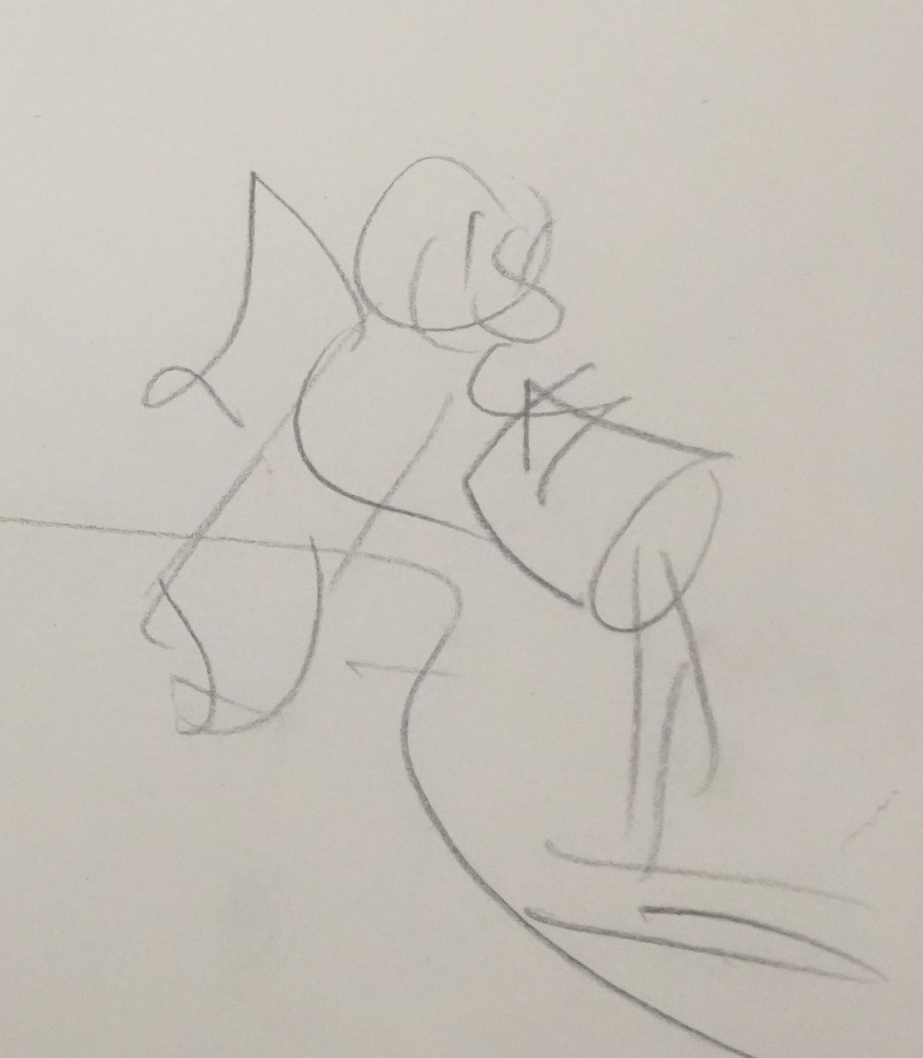 Jean EFFEL : Porter l'eau à la rivière, Dessin préparatoire original