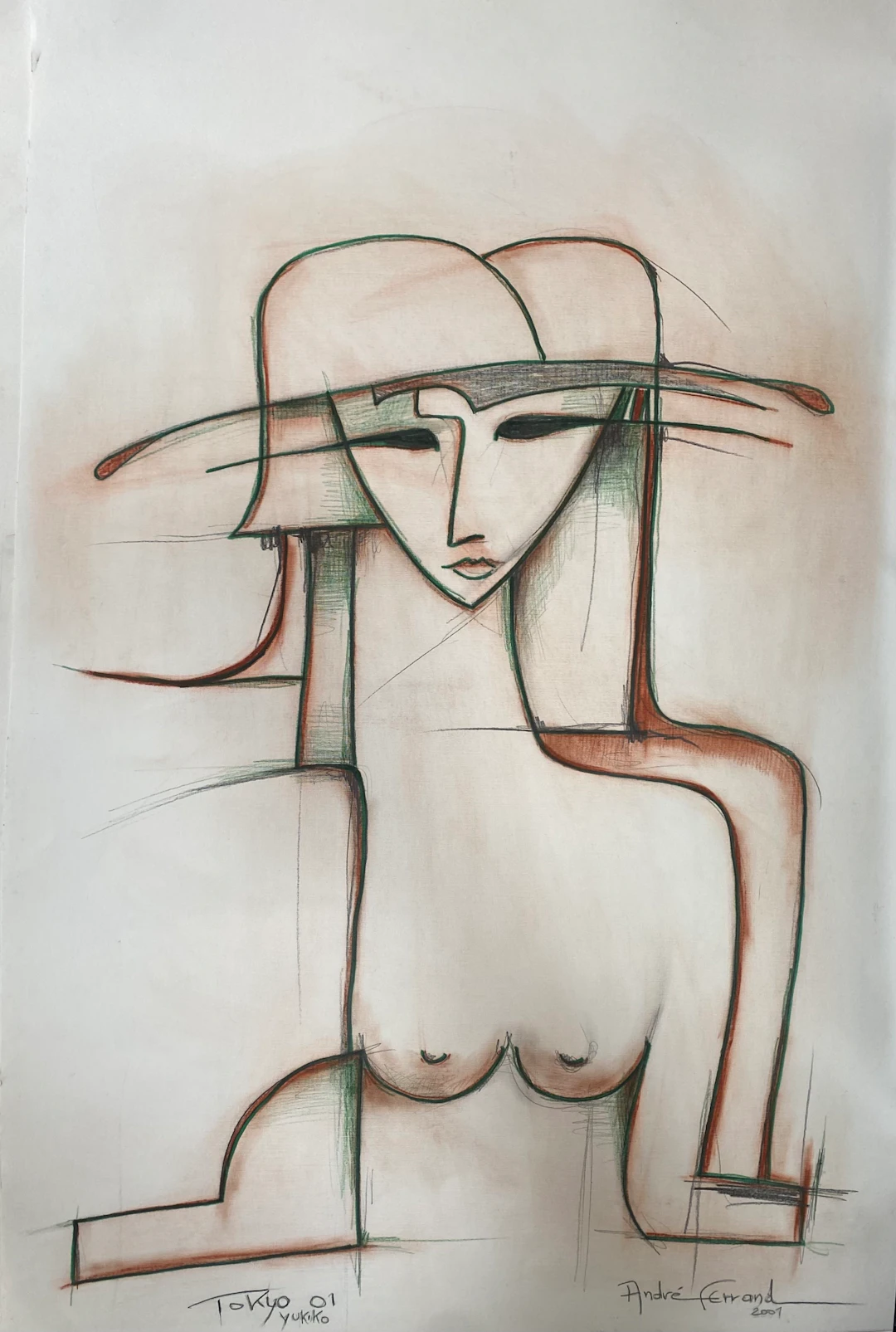 André Ferrand - Tokyo 01, Yukiko - Technique mixte