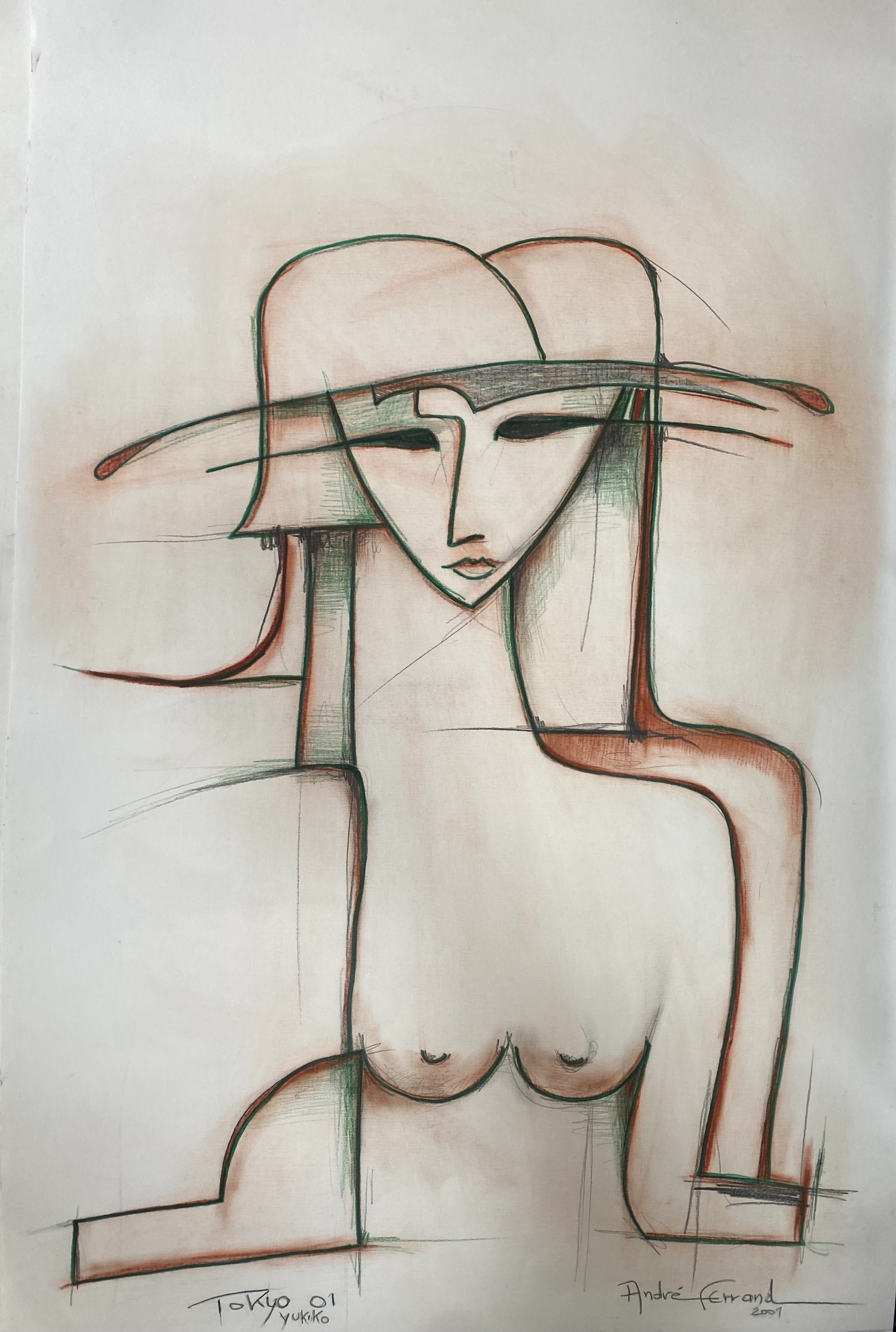André Ferrand - Tokyo 01, Yukiko - Technique mixte