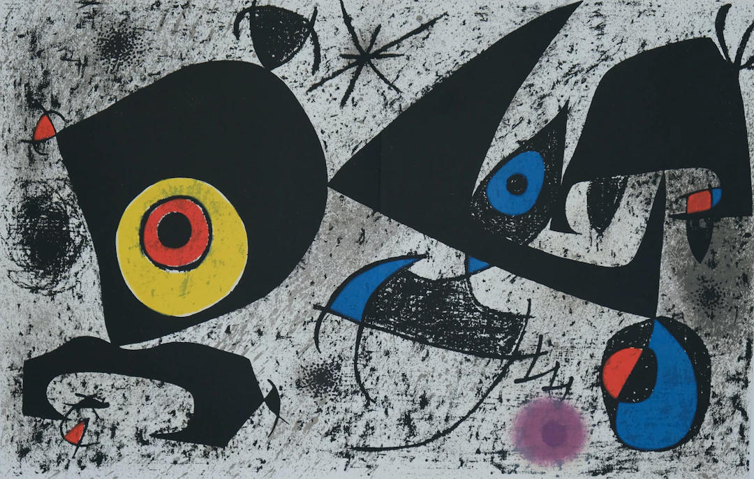 Joan MIRO : L’oeil jaune et rouge - Lithographie originale