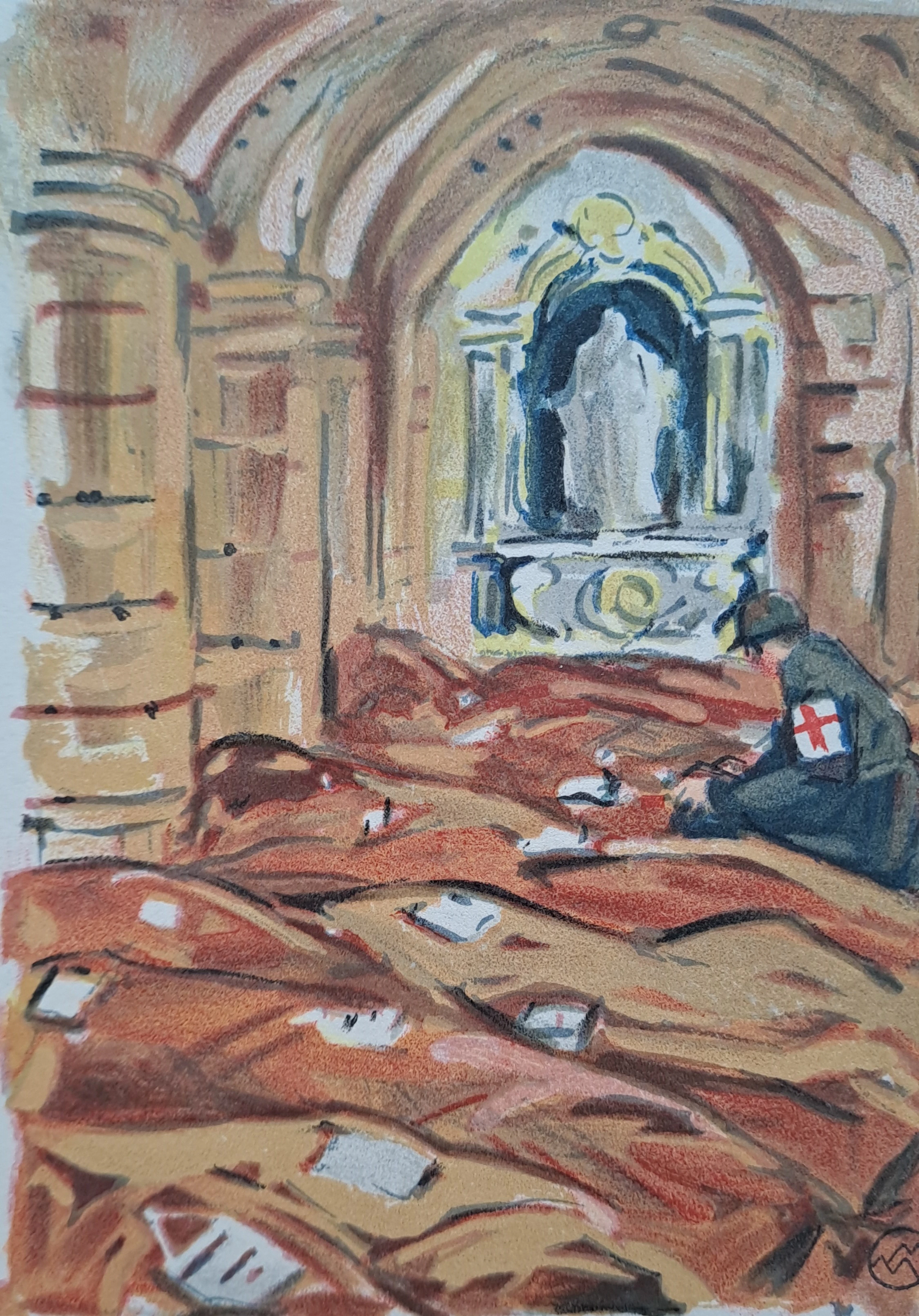 Mathurin Méheut - Le repos des héros - lithographie signée