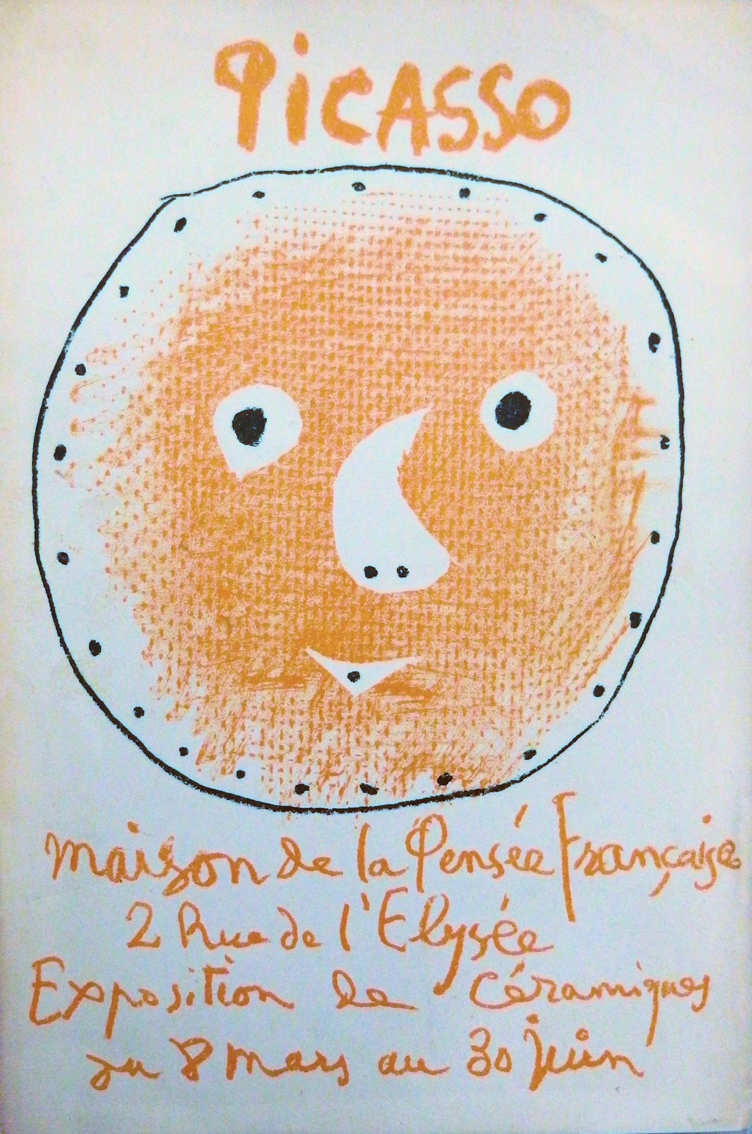 Pablo PICASSO - Visage céramique, Madoura, 1958 - Lithographie originale signée