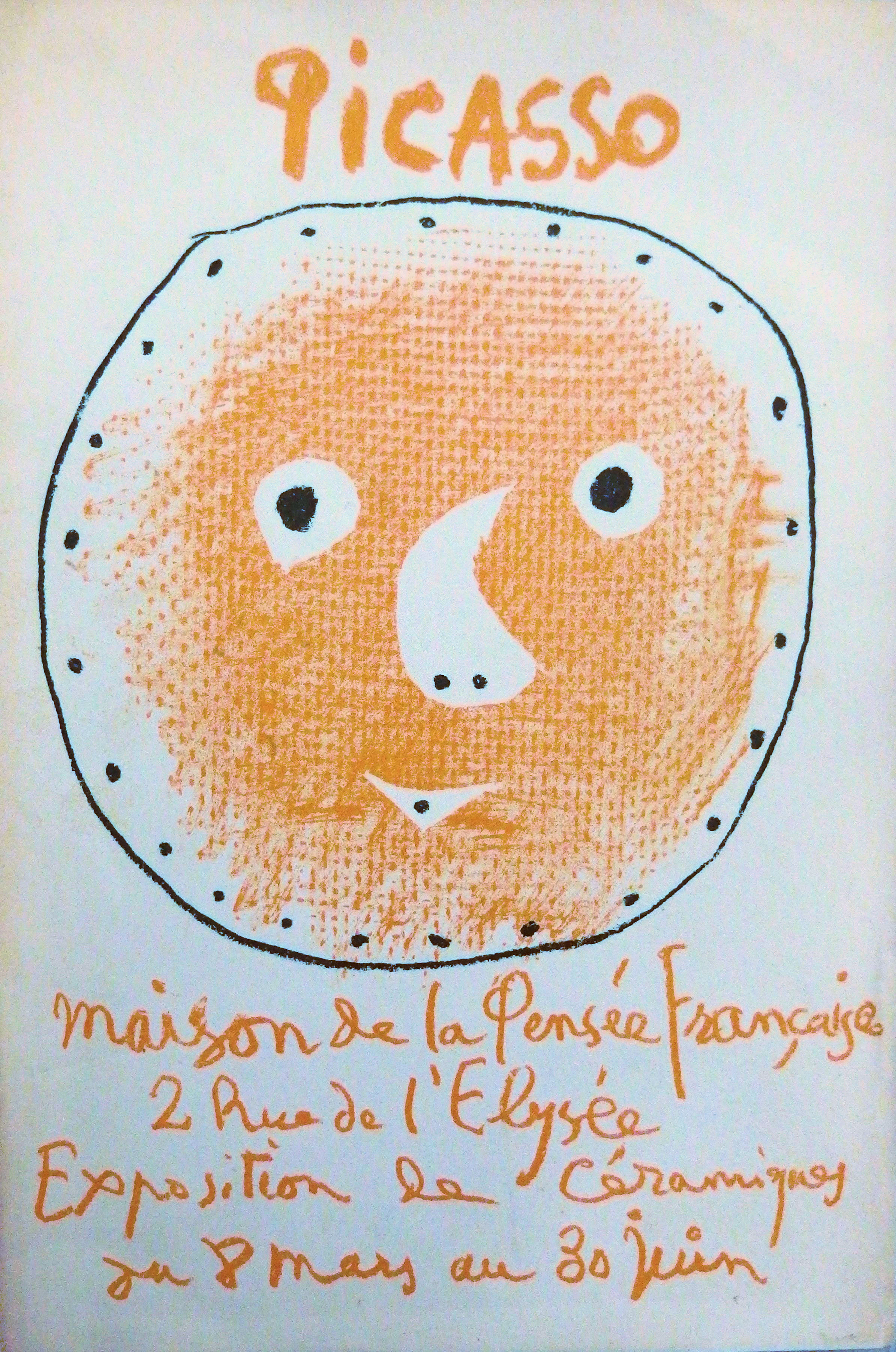 Pablo PICASSO - Visage céramique, Madoura, 1958 - Lithographie originale signée