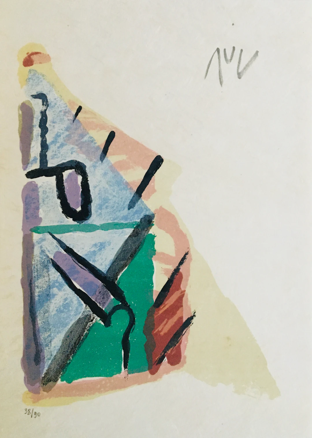 Bram VAN VELDE - Sans-titre, 1975 - Lithographie originale signé au crayon