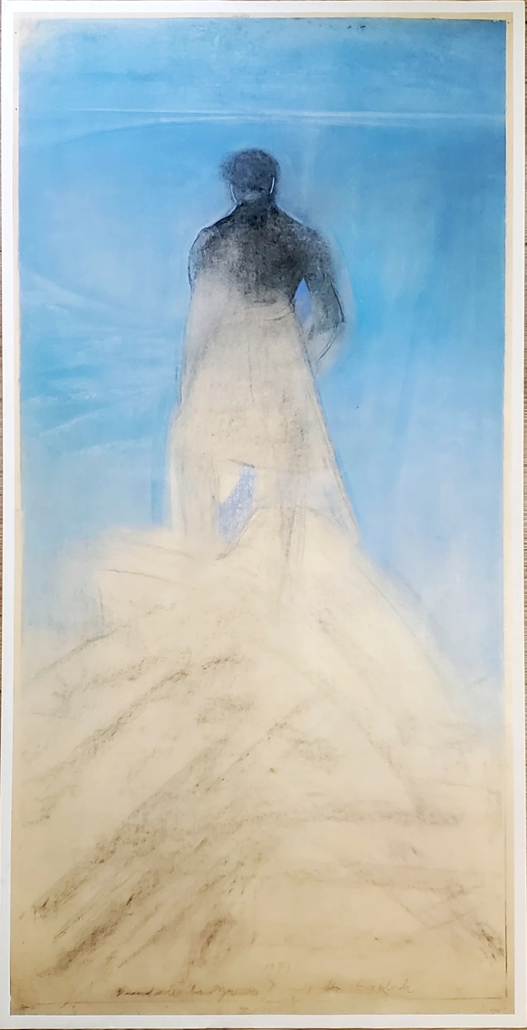 Piero Guccione, Pastel, affiche épreuve d’état, 1988