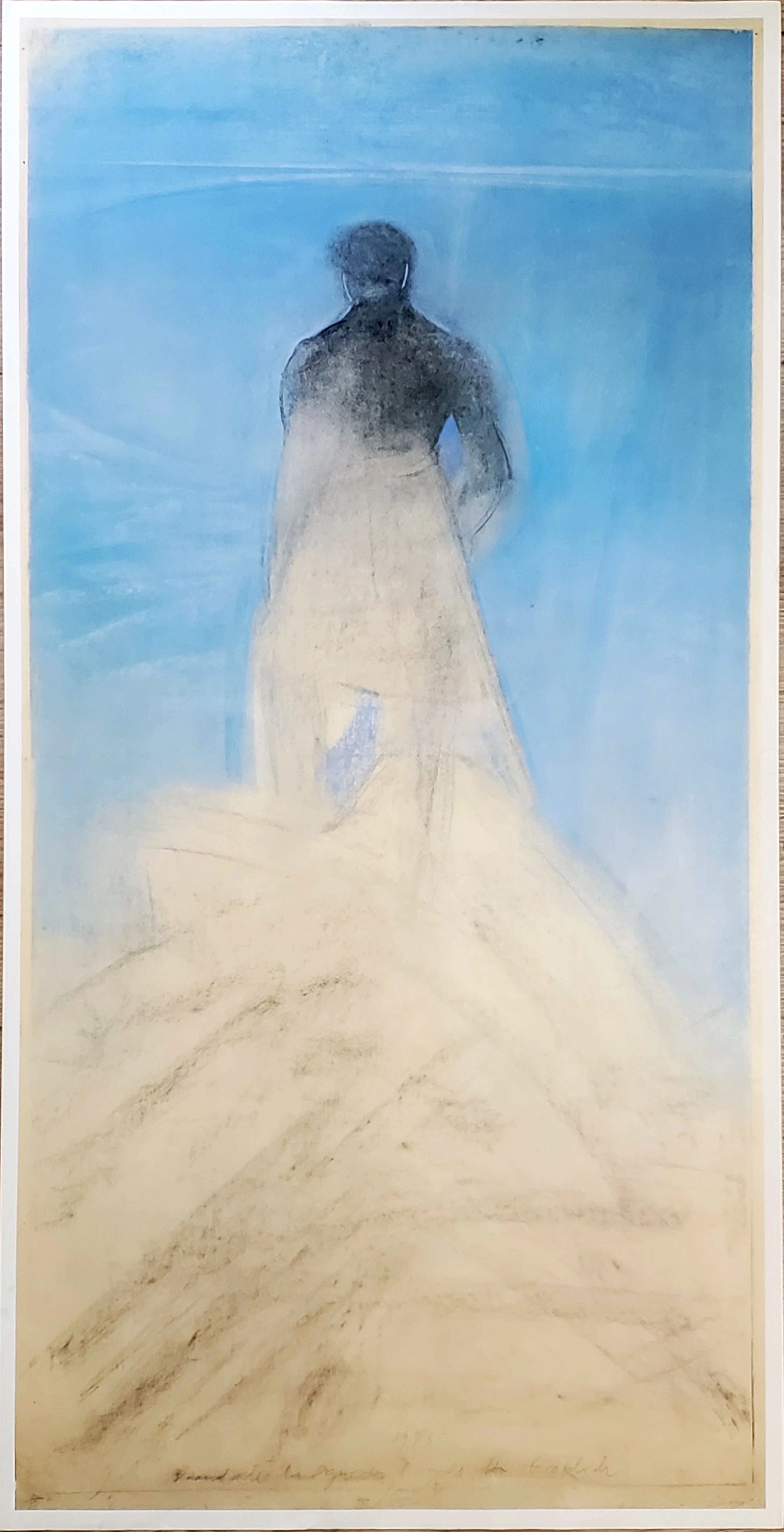 Piero Guccione, Pastel, affiche épreuve d’état, 1988