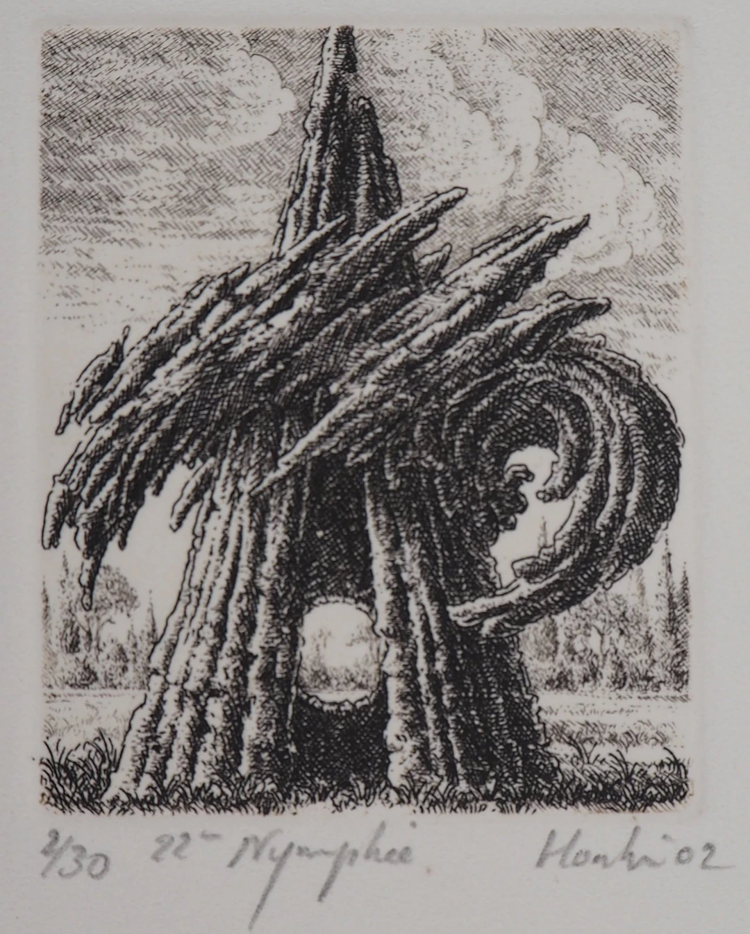 François HOUTIN : 22ème nymphée - Gravure Originale Signée