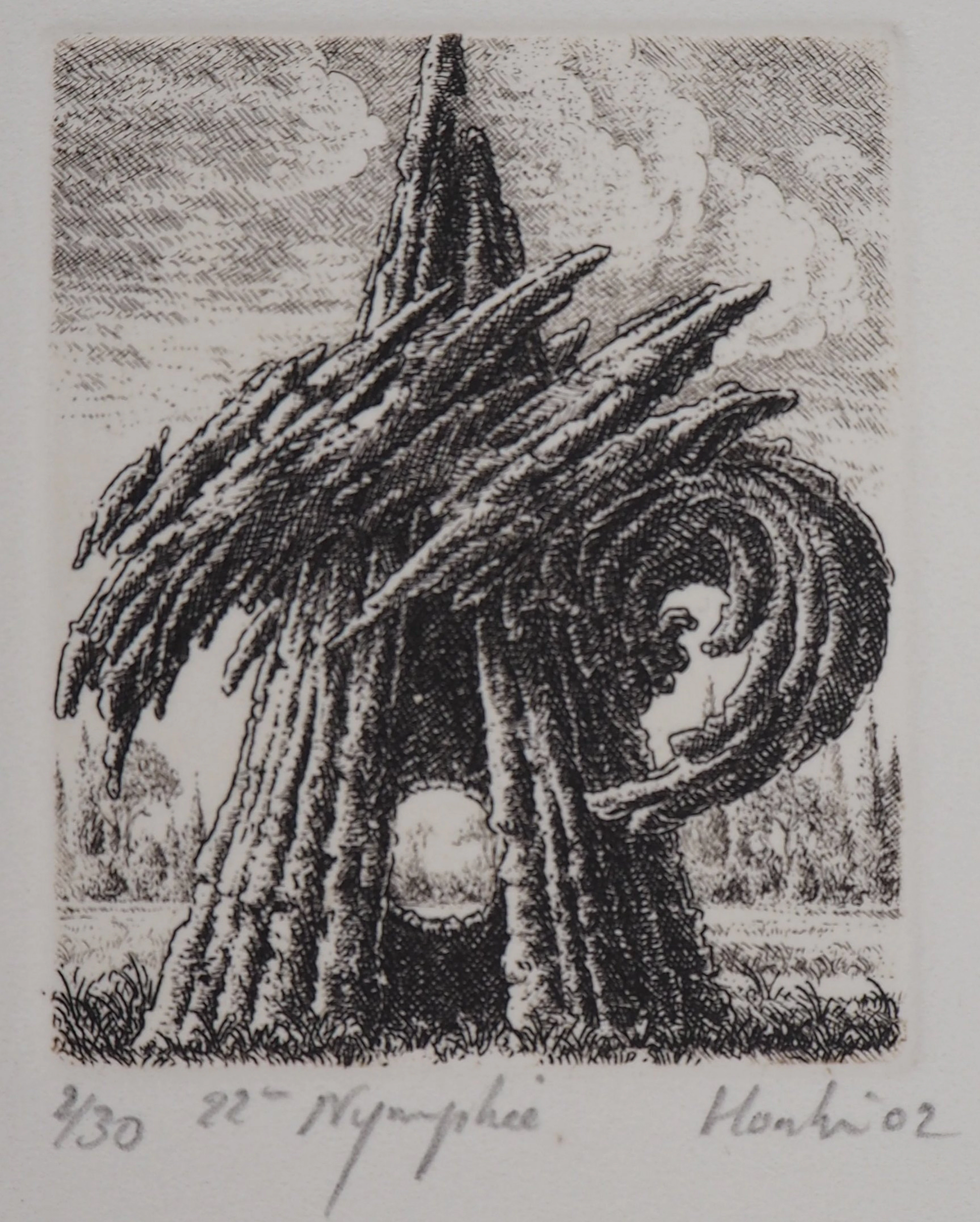 François HOUTIN : 22ème nymphée - Gravure Originale Signée