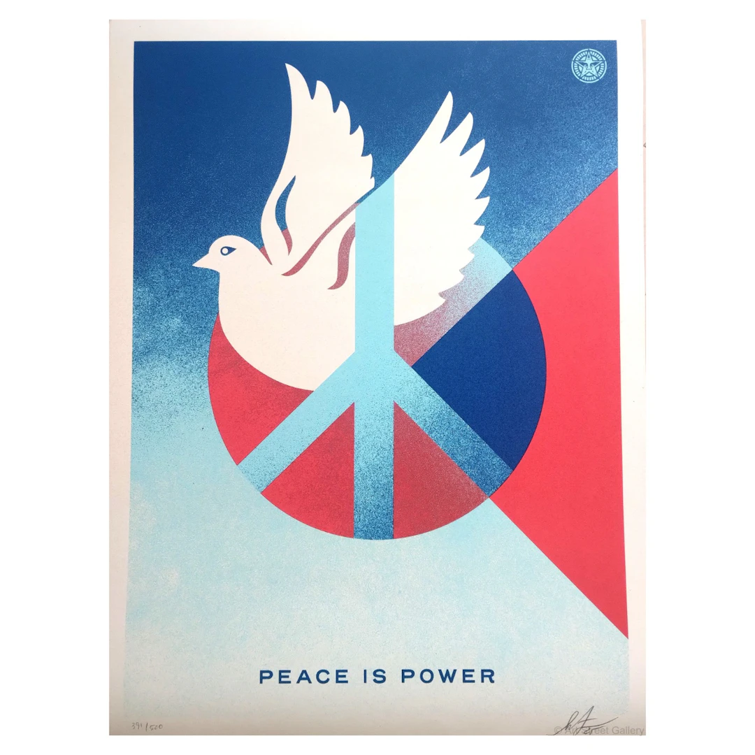SHEPARD FAIREY (OBEY) – Peace Is Power (Cream Dove) - sérigraphie