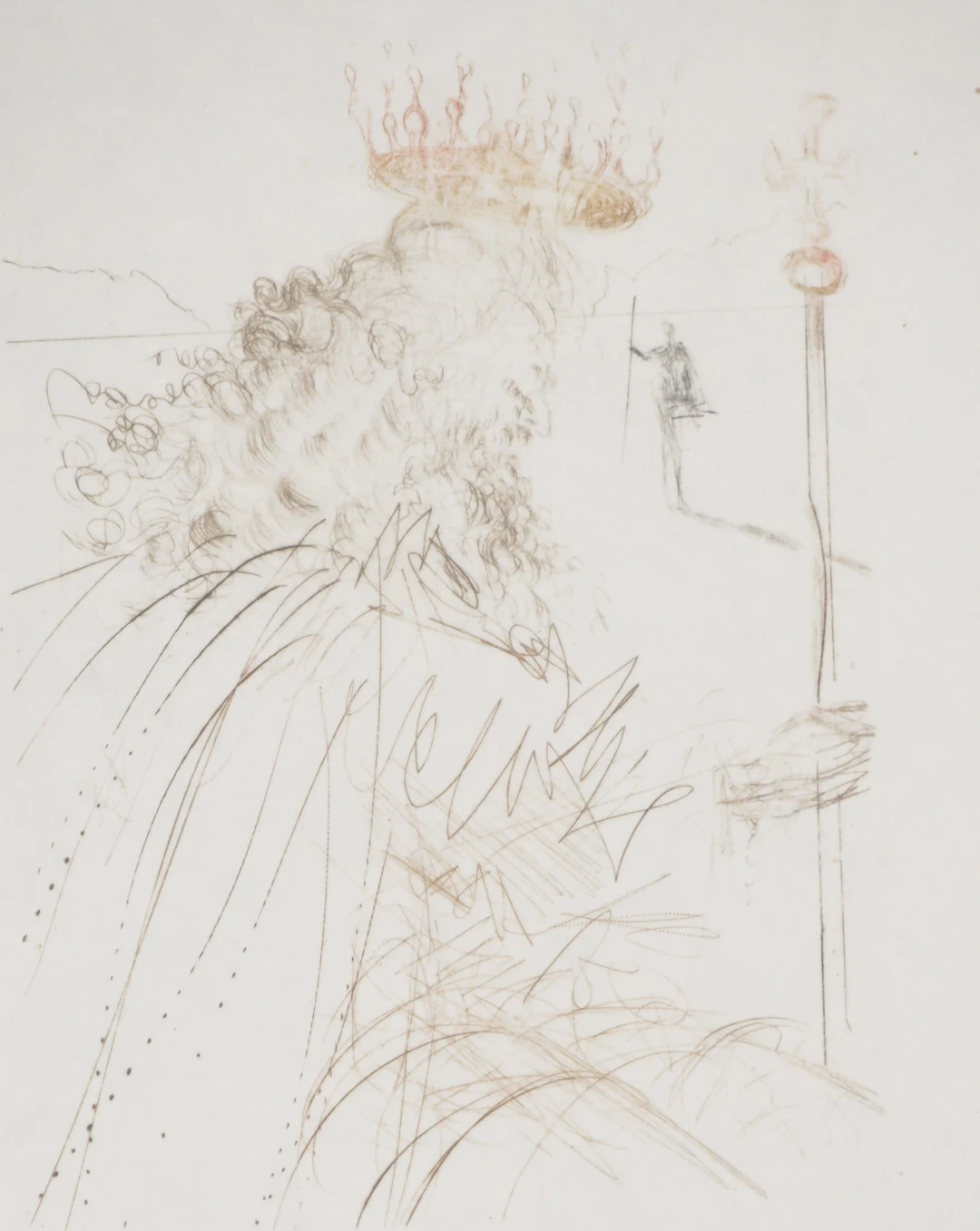 Salvador DALI : Roi Lear - Gravure originale signée