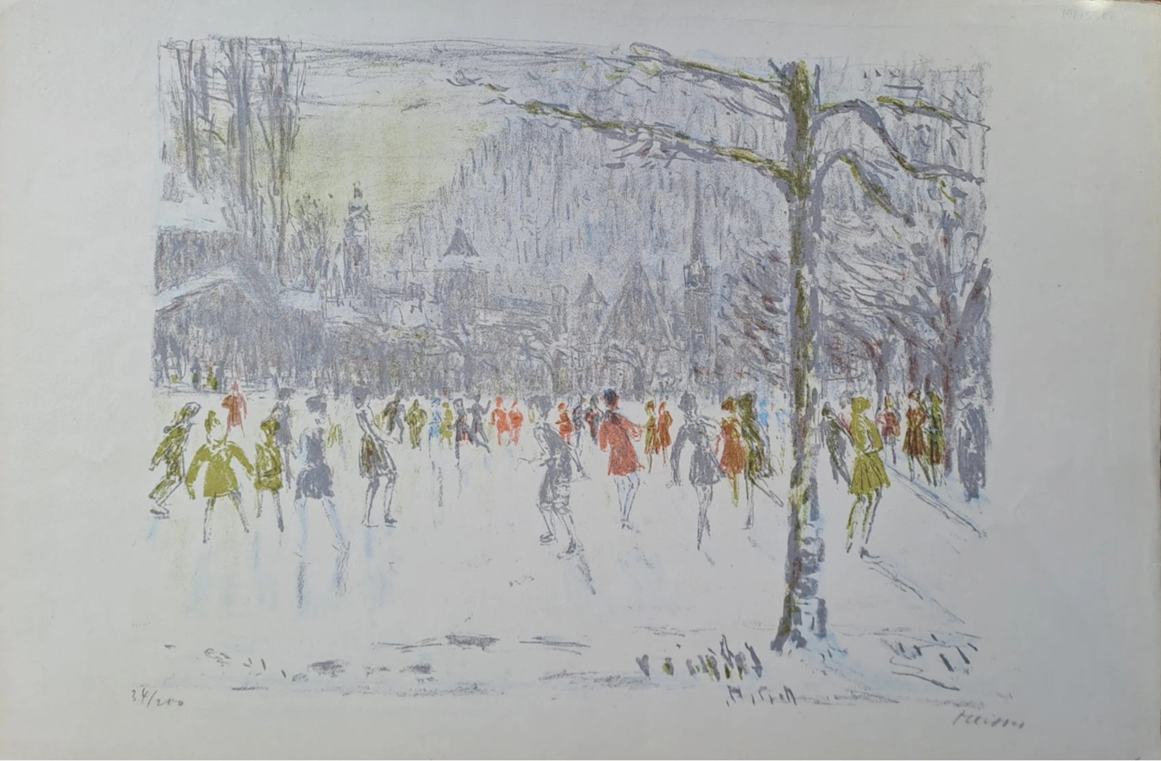 Meisser - La patinoire - Lithographie, signée et numérotée